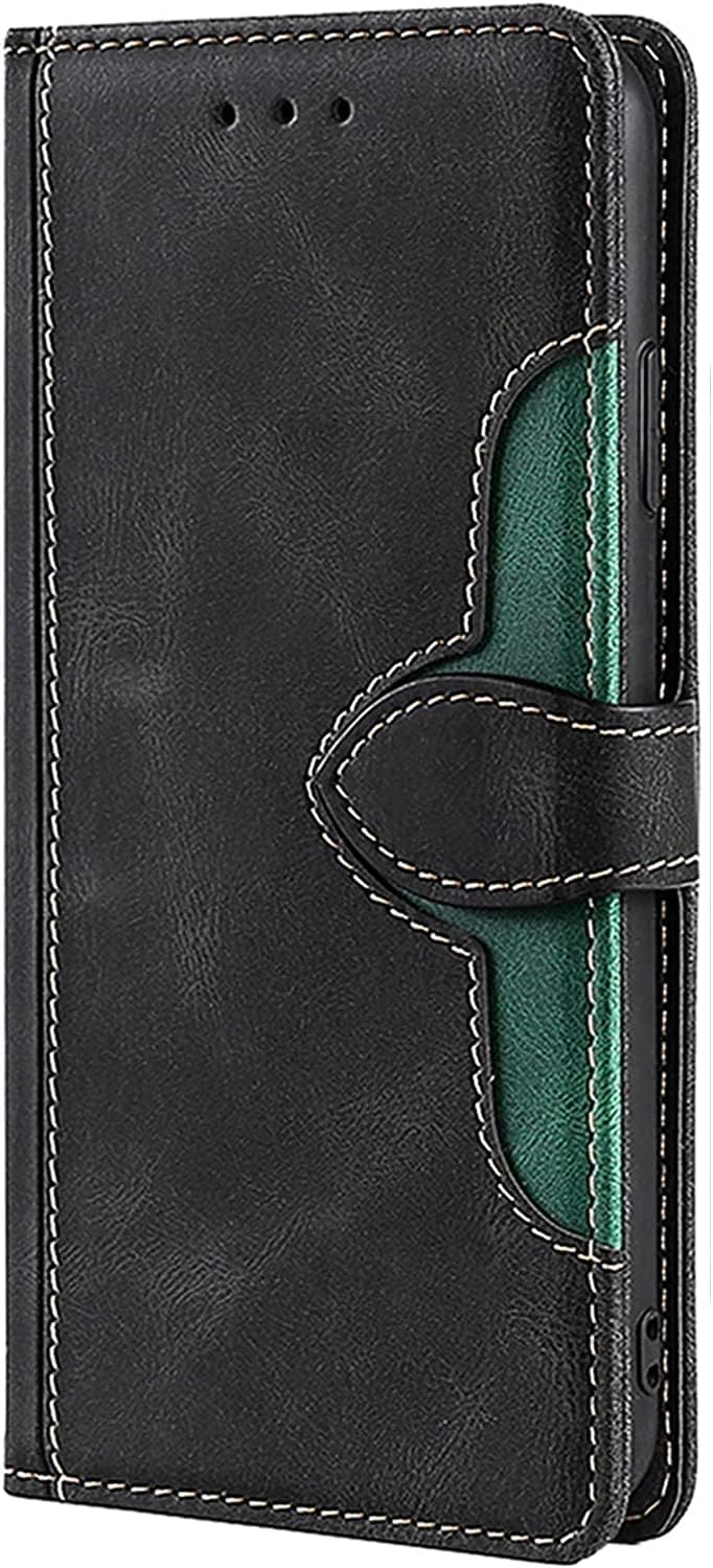 INFRI Flip Case for iPhone 14/14 Plus/14 Pro/14 Pro Max with Card Holder, Durable Leather Wallet Stand Phone Cover Magnetic Closure Shockproof TPU Inner Shell (Color : Black, Size : 14Pro)