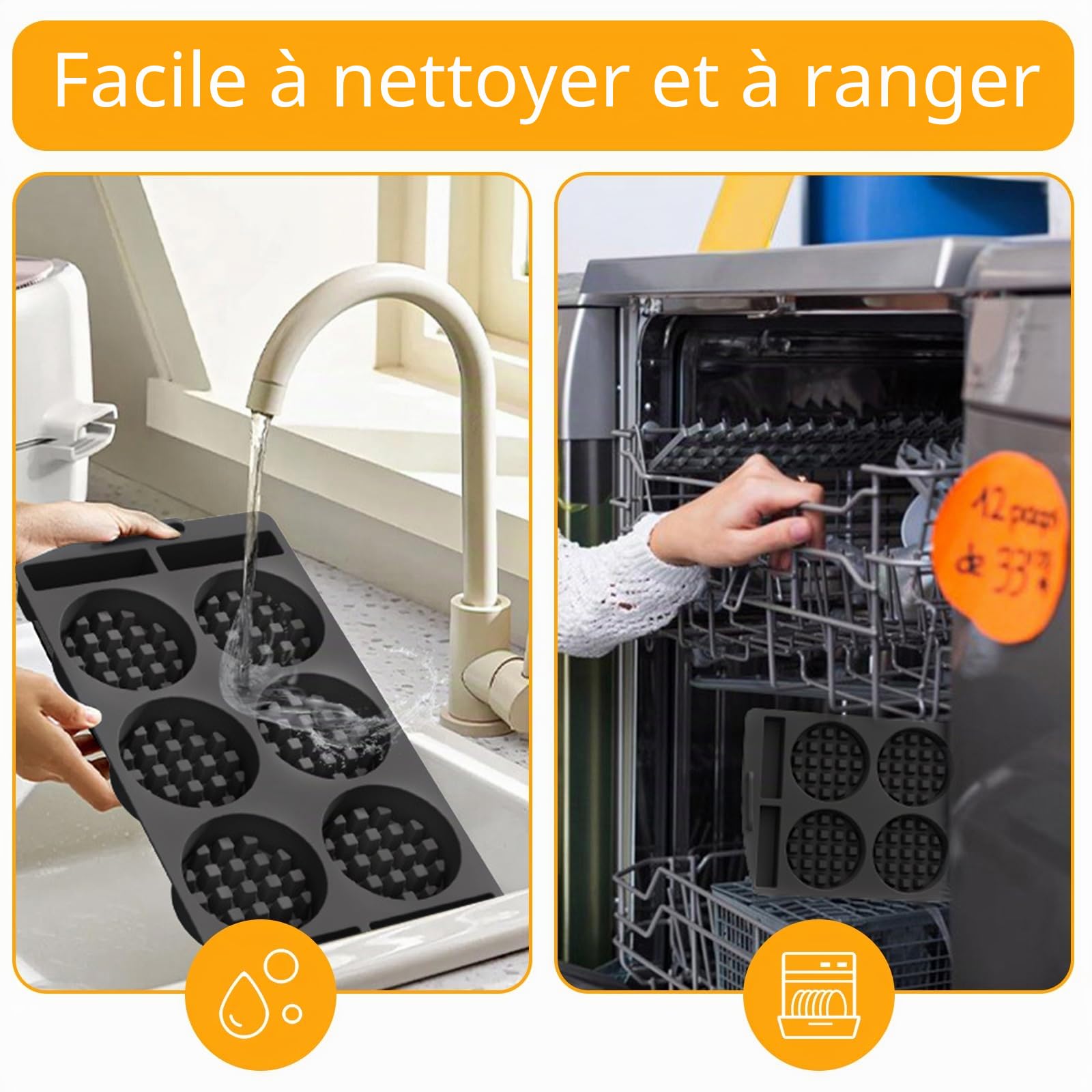 Plaques Gaufres Accessoires Compatible avec Optigrill XL, Insert Gaufrette pour Tefal OptiGrill Elite, Plus, Insert de Plat à Cuisson en Silicone pour Gaufres Belges 4 en 1 2 en 1