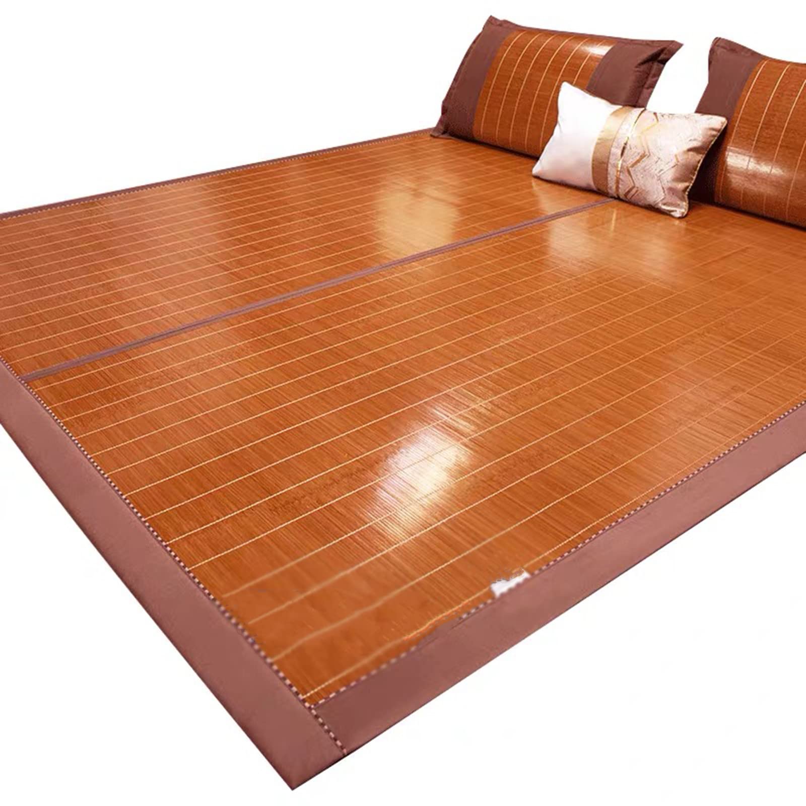 Colchoneta de bambú, Almohadilla de Dormir refrescante de Verano, colchón de ratán, Almohadilla de colchón de enfriamiento Suave, Transpirable, Plegable, Absorbe el Sudor para Ayudar a conci