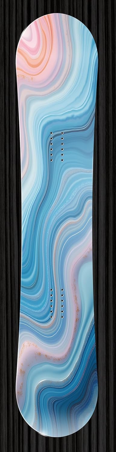 Snowboard Wrap #018 - Marble Agate Snowboard Graphic Decal - Includes Application Squeegee - 14 inch x 65 inch fits Most Snowboards
