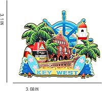 Vista 3 de Imán de madera para nevera de Key West Florida USA Monumentos de madera 3D para viajes, recuerdos coleccionables, decoración hecha a mano -1287