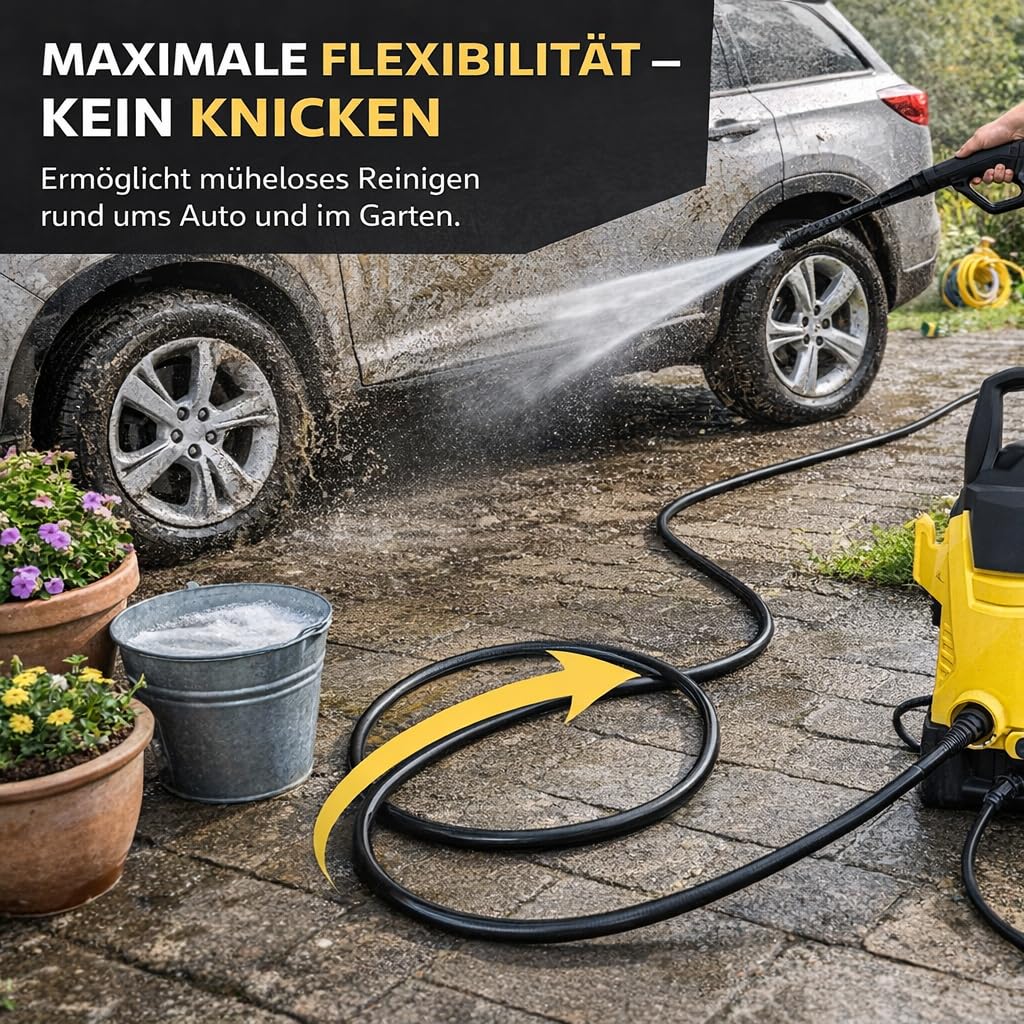 Tuyau de Nettoyeur Haute Pression 10m, Filetage M14xM22, Accessoires de Nettoyage Haute Pression pour K2 K3