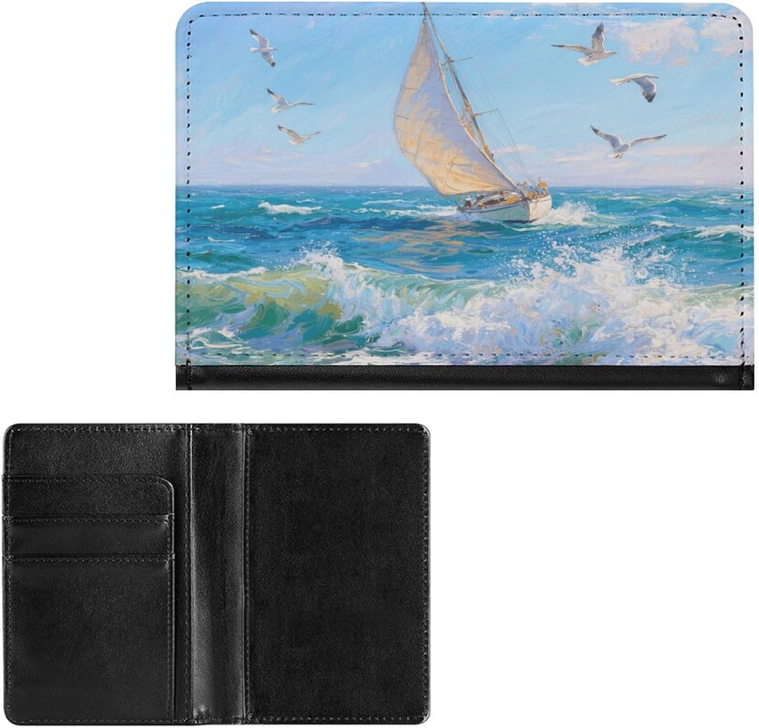 Passport Wallet Sailing Boat Passport Holder Travel Passport Cover for Travel Must Haves Accessories