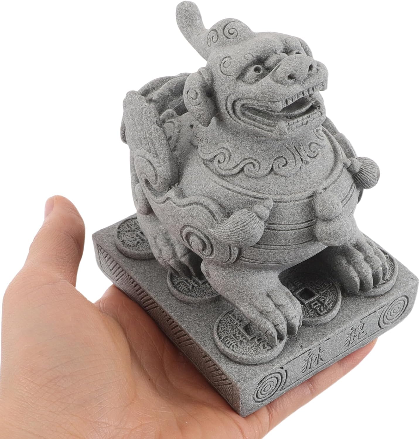 Miniature Pi Yao Statue Figurine Sandstone Ornament for Feng Shui Desktop and Garden Decor Wealth Attracting Micro Landscape Craft