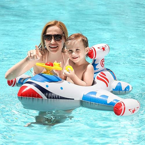 Swimbobo Toddler Pool Float with Seat Boat Inflatable Ride-on Car