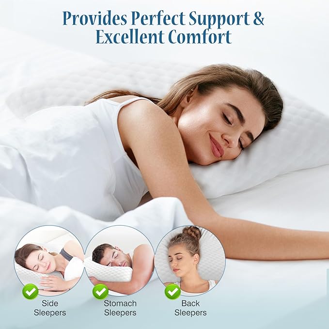 Set 2 Almohadas Memory Foam Queen Cervical Refrescante miniatura 6