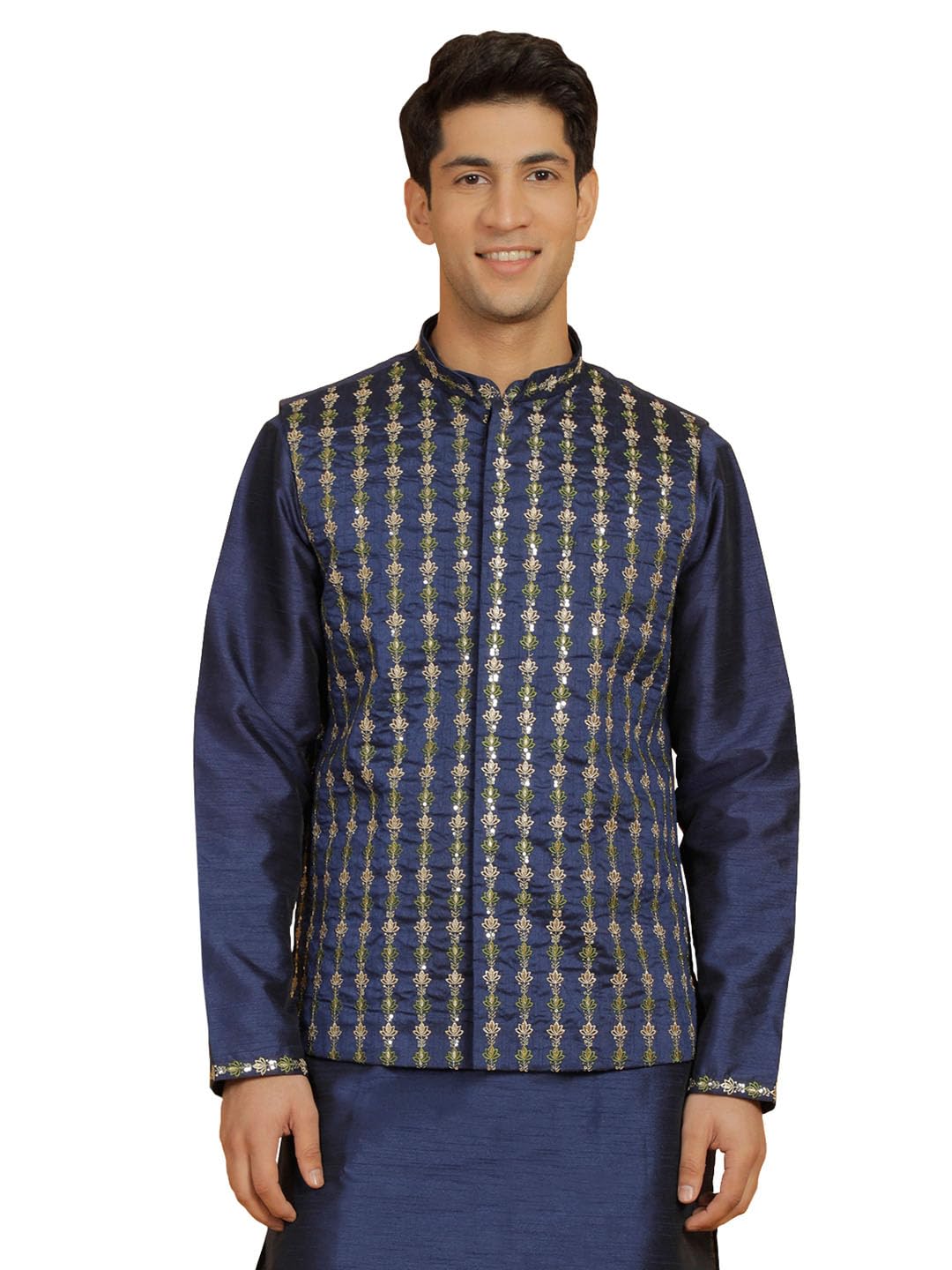 Men's Nehru Jacket I Allover Sequined Embroidered Jacket Regular Nehru Jacket I Fastive Party Wedding Neharu Jackets-image-0