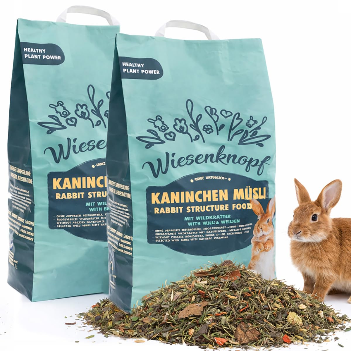 Wiesenknopf Kaninchen Müsli 2x6 kg Doppelpack Kaninchenfutter