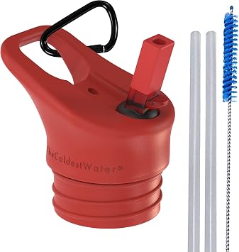 The Coldest Water Insulated Standard Mouth Size 2.0 - Hydro Sports Straw Cap Flip Top Lid - Multi-Compatible with Standard Flask Mouth Size Stainless Steel Water Bottles