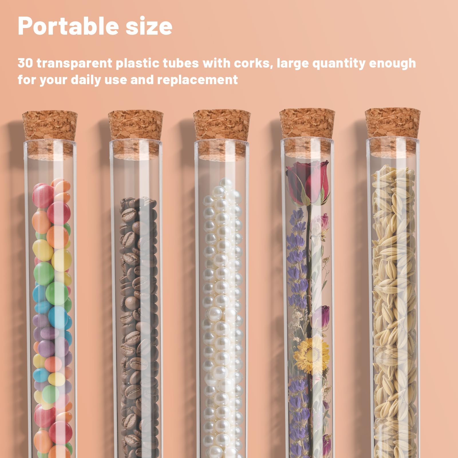 30x Reagenzgläser Mit Korken, 12x75mm – Inkl. Etiketten & Juteseil, Für DIY, Deko & Labor