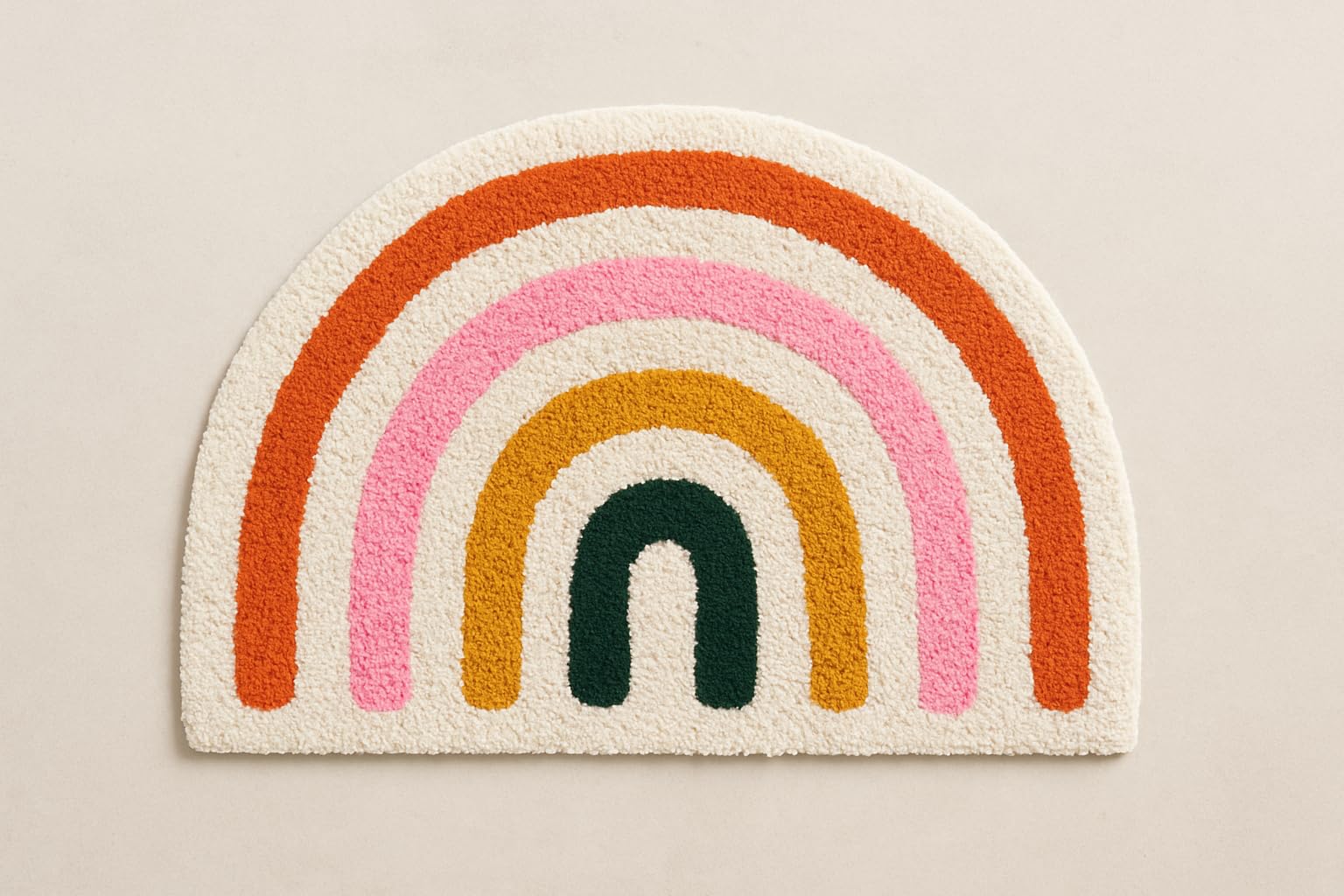 Wisdom Decor Multicolor Semi-Circular Cotton Doormat | Soft Anti-Slip Door Mat for Home Entrance, Bathroom, Bedroom & Balcony (Rainbow Design) Size 40 * 60 Centimeter-image-49