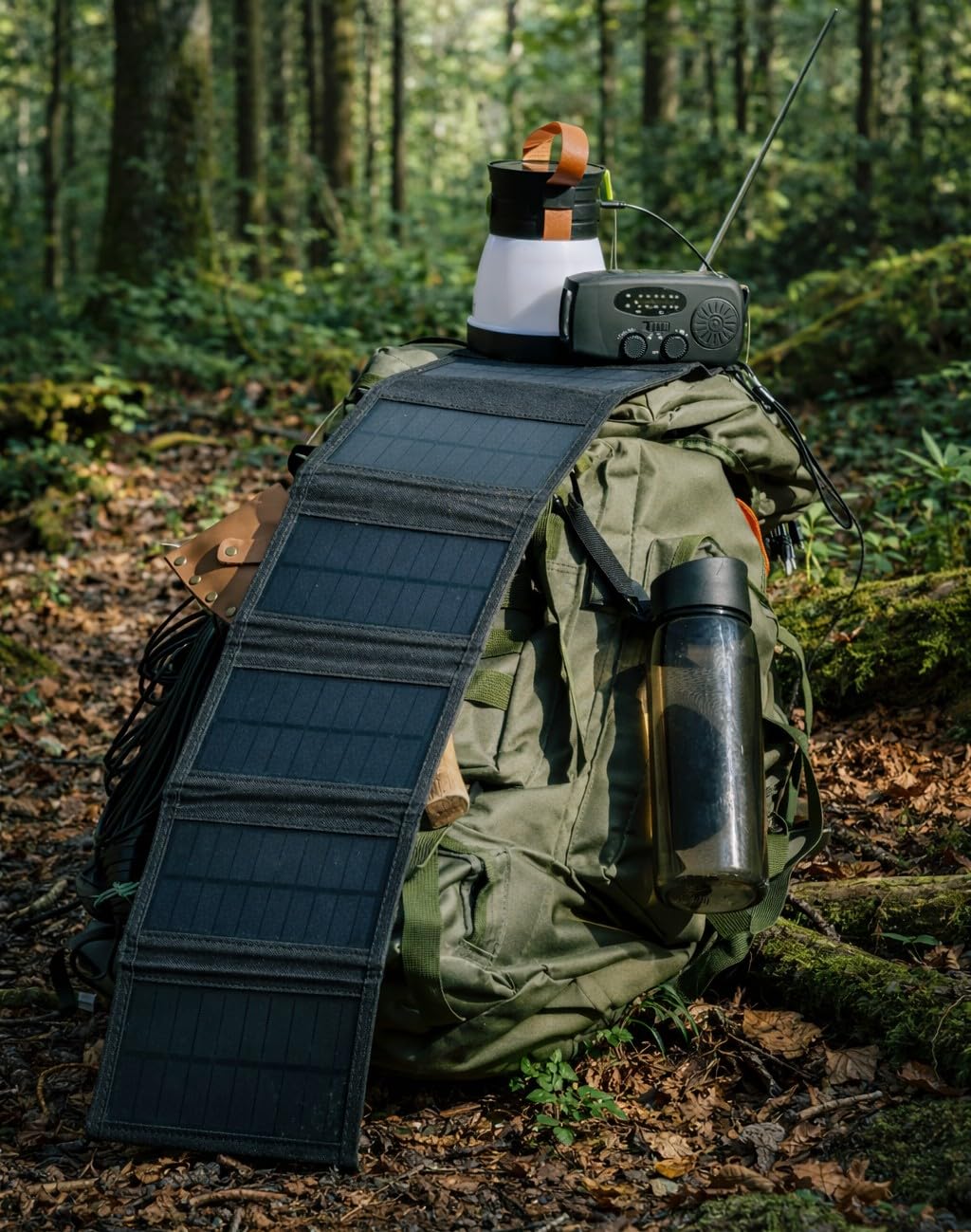 Kit de Survie XXL Sac à Dos et Bivouac Autonome | Équipement Multi-outils, Hamac avec Moustiquaire, Panneau Solaire Inclus, Trousse de Premiers Secours, Cuisine de Camping