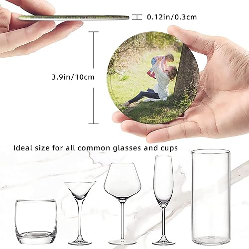 Miniatura 2 de Posavasos personalizados para bebidas, personaliza posavasos de cuero, añade tu diseño con tu foto, texto, logotipo, delicado posavasos de barra