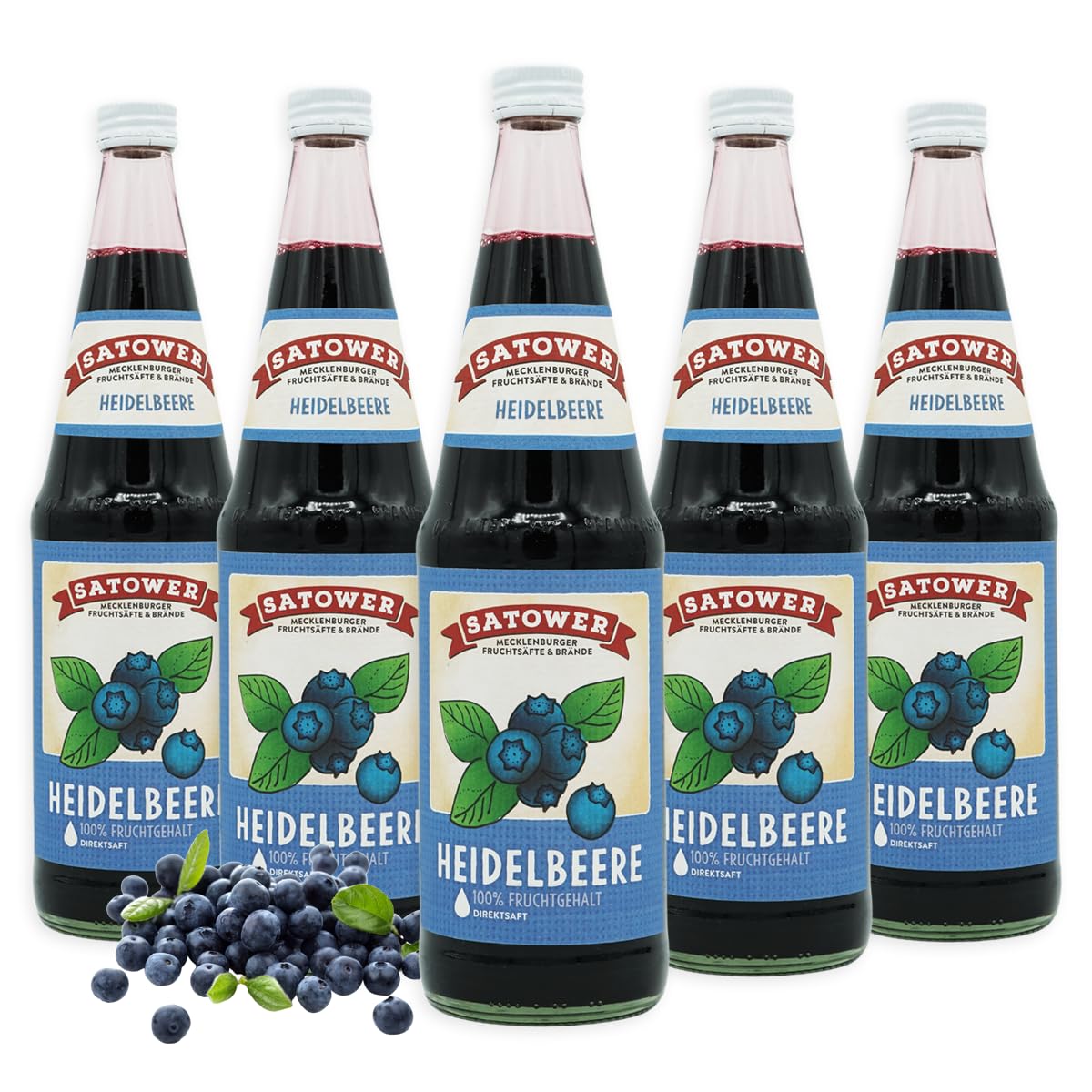 6 x 0,7l Waldheidelbeersaft/Blaubeersaft (Direktsaft) - Original Satower