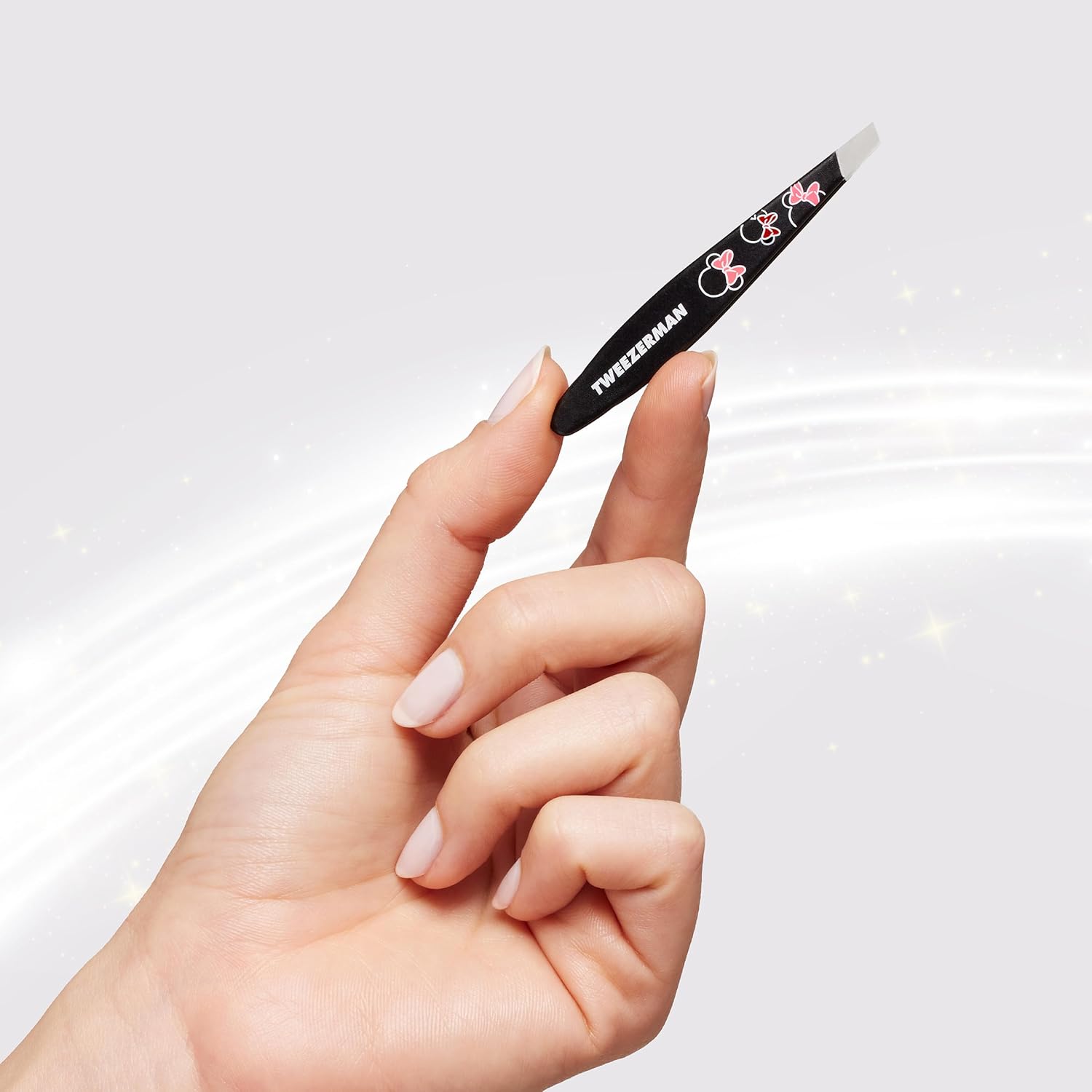 Tweezerman Disney's Minnie Mouse Ear-esistible Mini Slant Tweezer - Tweezers for Eyebrows, Travel Tweezers for Eyebrows, Facial Hair