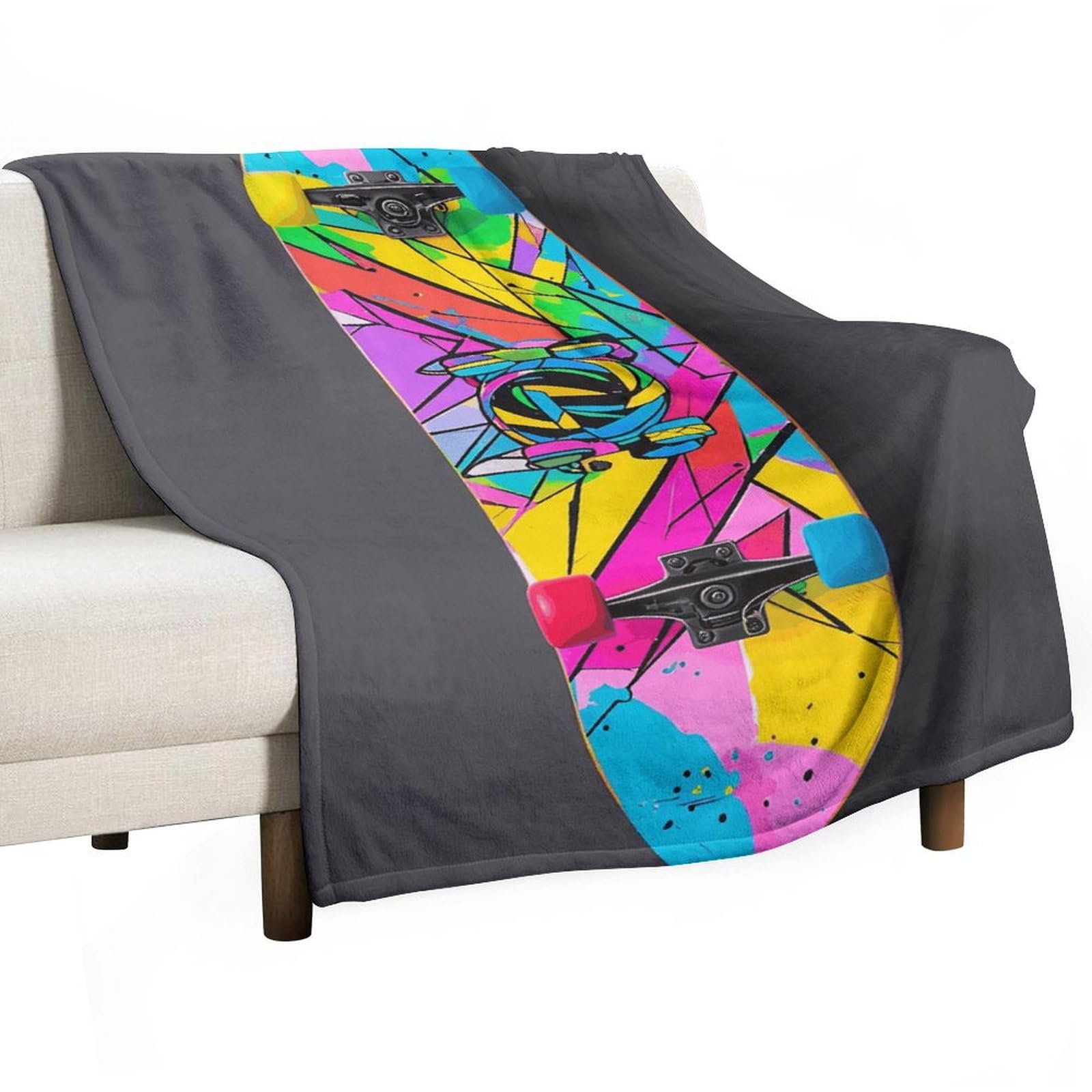 Couverture légère skateboard coloré pour réchauffer les nuits fraîches