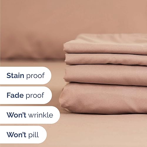 Vista 103 de Juego de sábanas Split King de 7 piezas, sábanas transpirables y refrescantes, sábanas de hotel, bolsillos profundos, ajuste fácil, suaves y sin