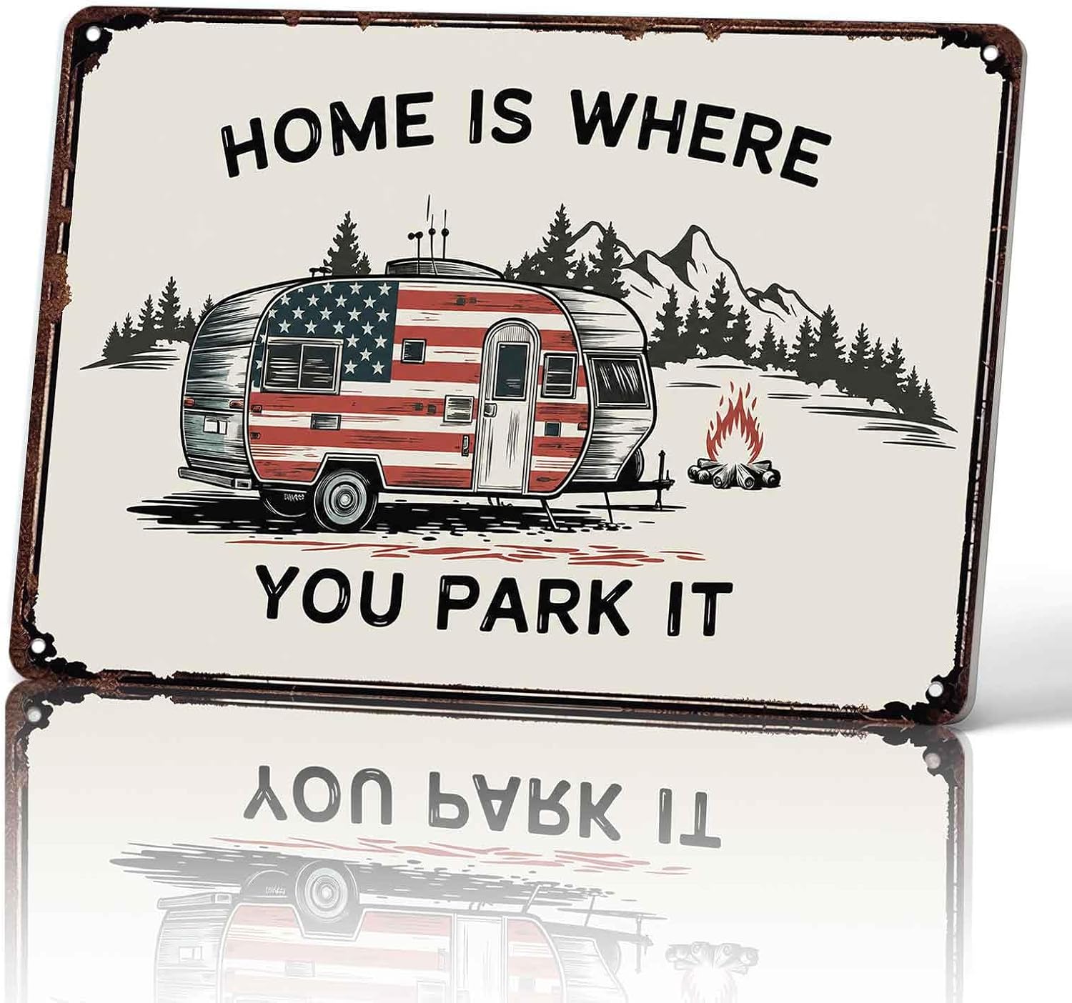 Retro RV Camping Metal Signs 8x12 Inch, Campsite Wall Decor