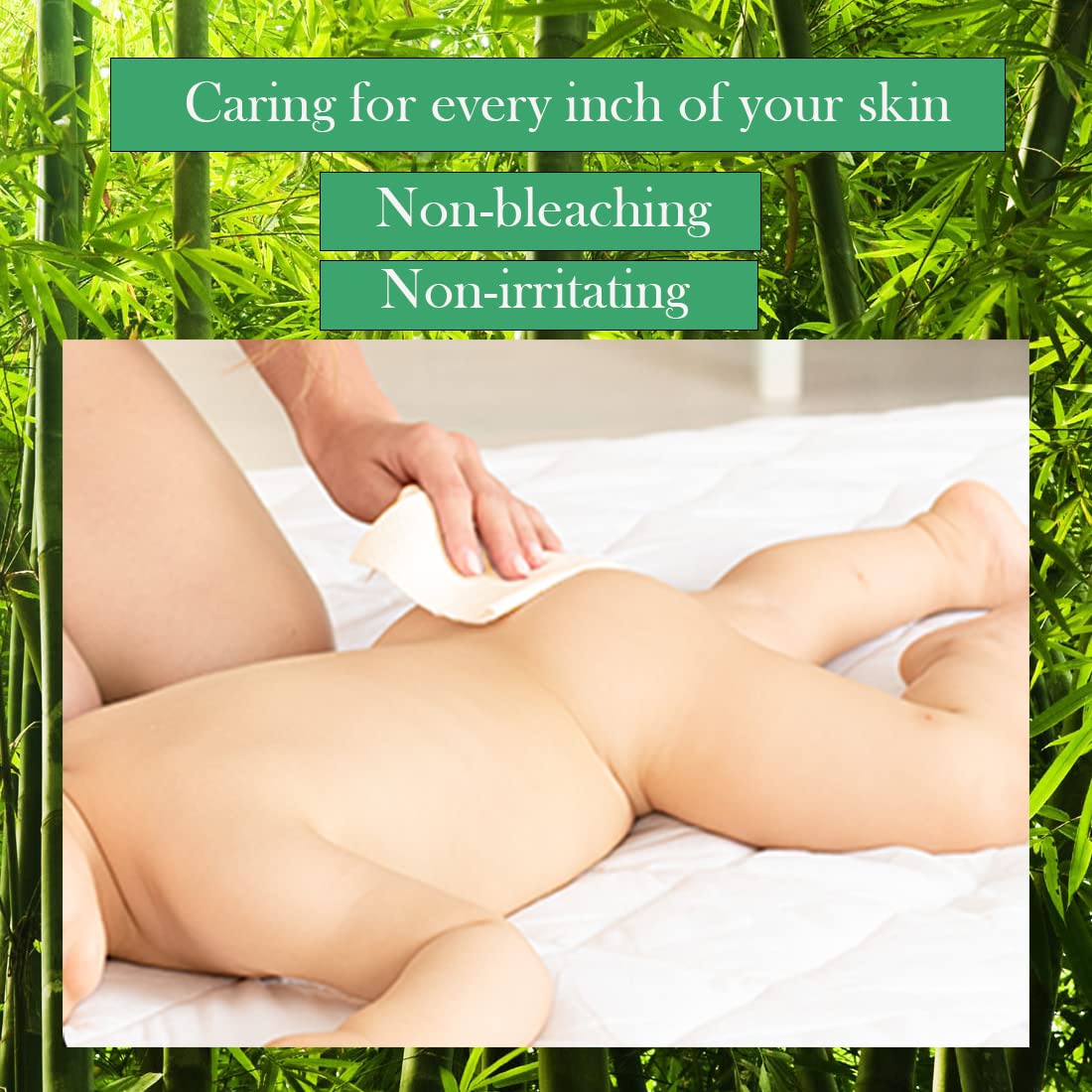 LEKOCH Bamboo Dry Wipes - 100% Biodegradable & Hypoallergenic | Makeup Remover & Baby Wipes | 6 Packs (300 Count, 8x8 Inches) | Ultra Soft for Wet/Dry Use - Image 3