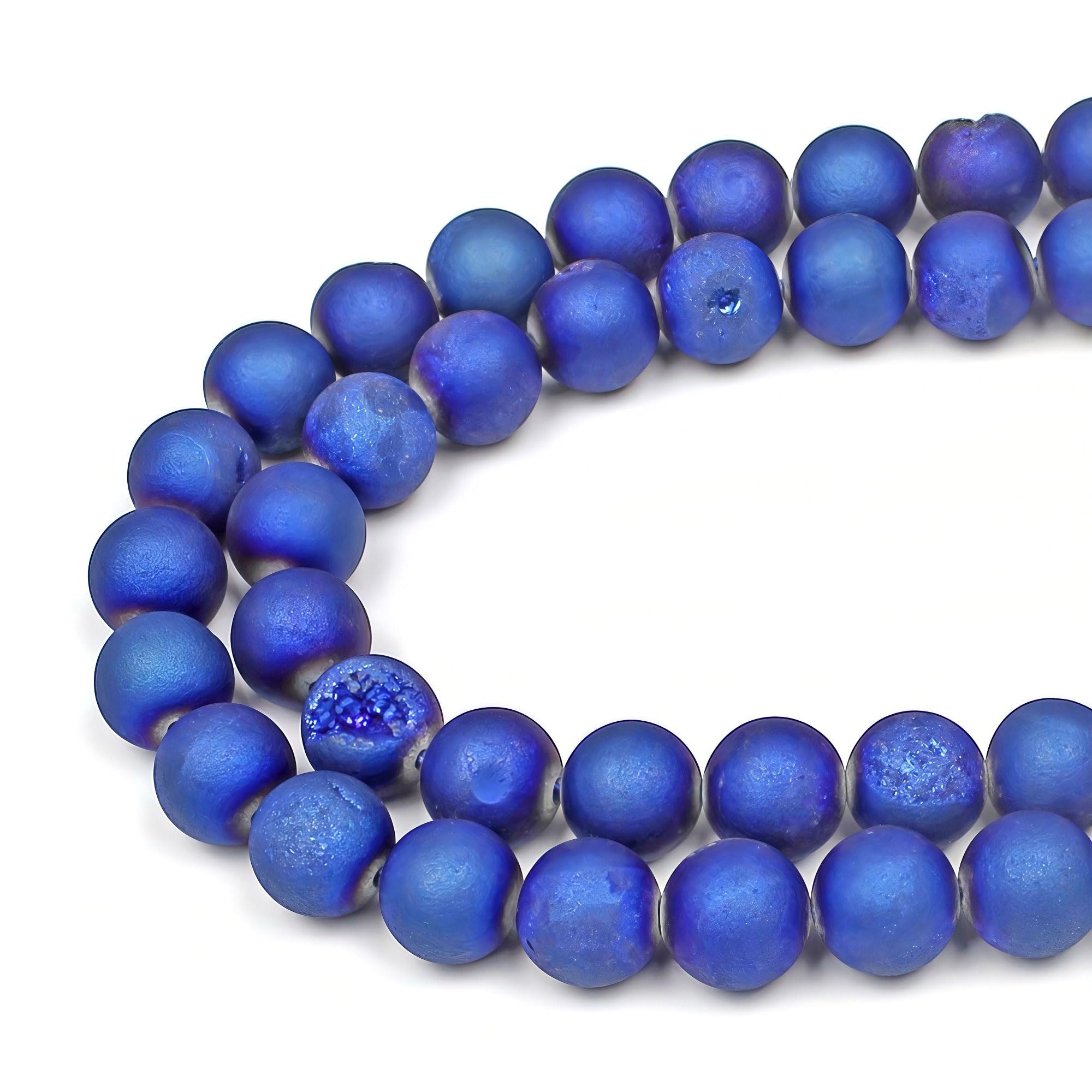MJDCB 8mm 43 piezas Cuentas de Piedra Sangre Redondas Sueltas Piedras Semipreciosas Naturales para Hacer Joyas Pulseras Collares — view 33