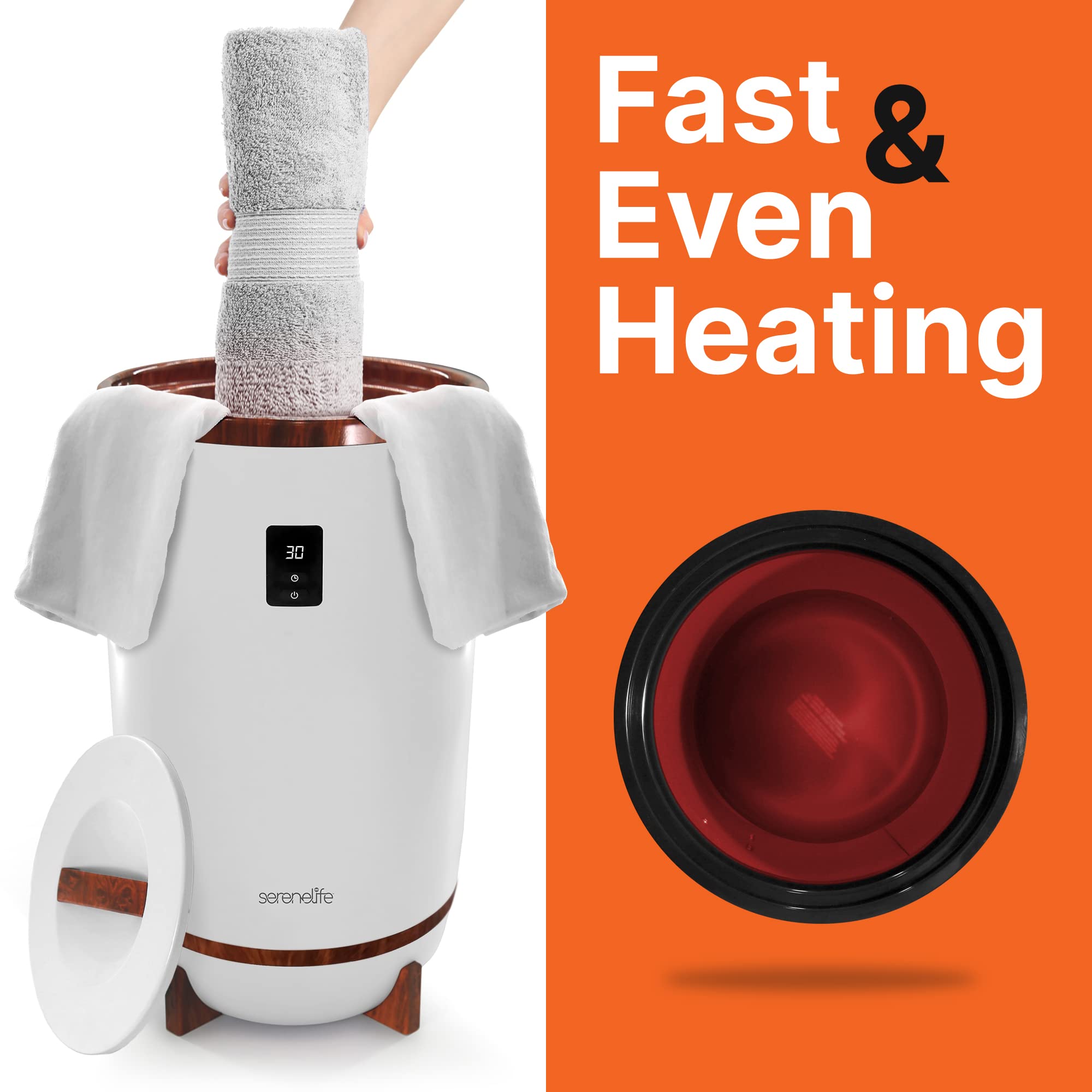 Single Touch Towel and Blanket Warmer with Fragrant Disc Holder and LED