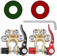 Vista 1 de HAOBO 2 conectores de terminal de batería, abrazaderas de batería, terminal de batería de automóvil de desconexión rápida de 4 vías aplicable a
