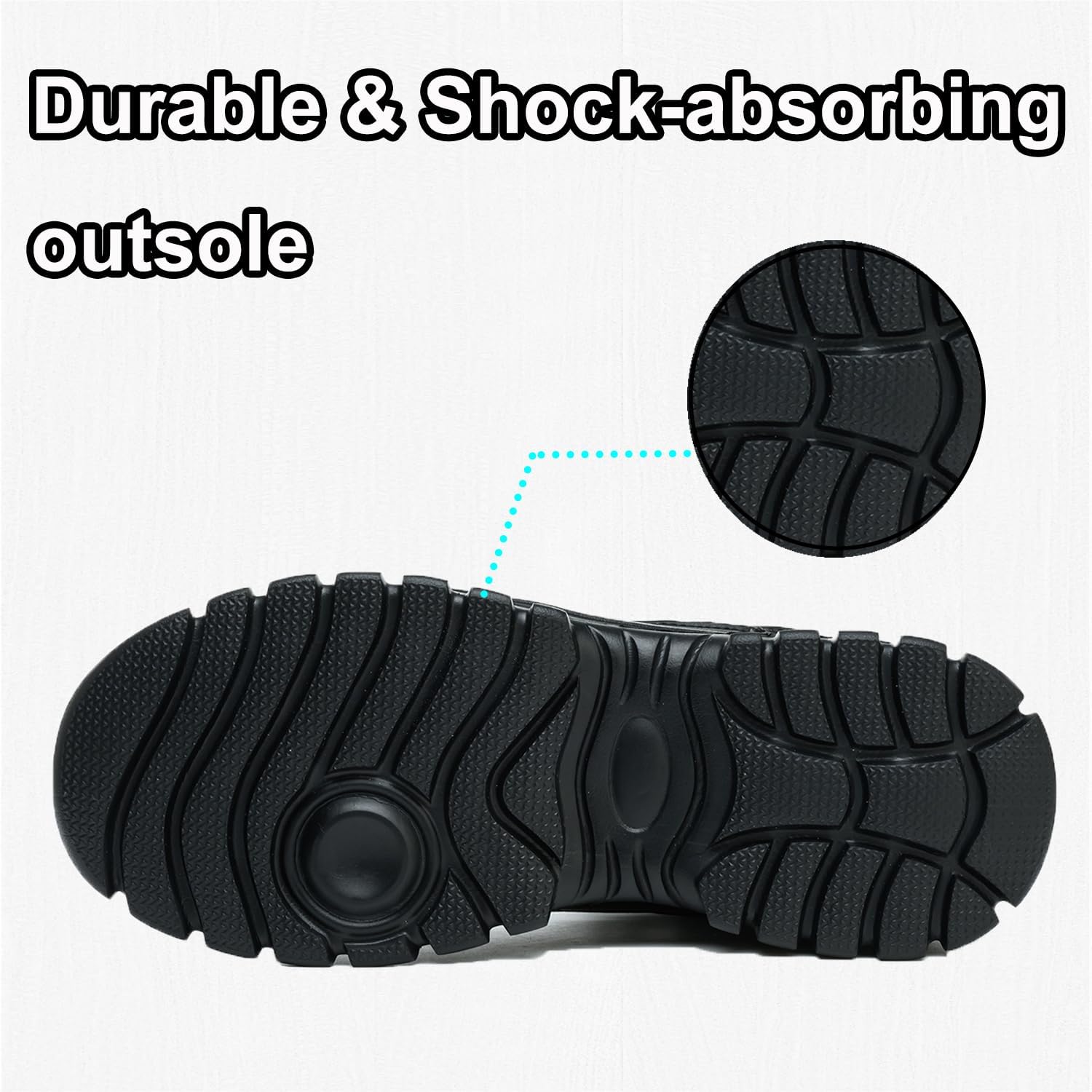 PJZHJ Waterproof Steel Toe Boots for Men-6 Inch Lightweight Steel Toe Shoes Puncture Proof Safety Work Boots Construction Shoes - Image 6