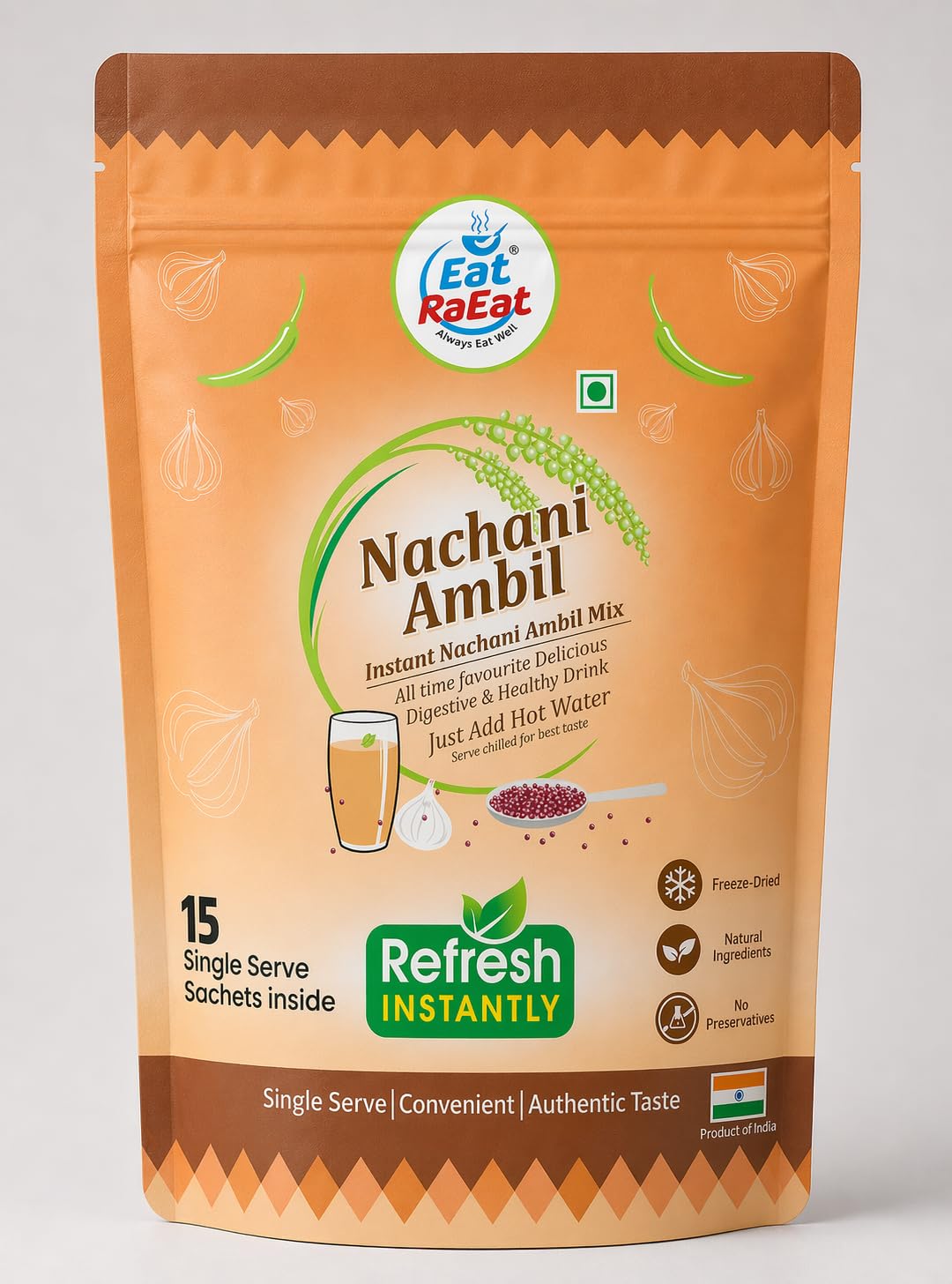 RaEat Instant Ragi Drink Mix (Nachani Ambil) – Traditional Maharashtrian Superfood | Refreshing & Digestive Healthy Millet Drink | No Preservatives | Just Add Hot Water | Pack of 15-image-39