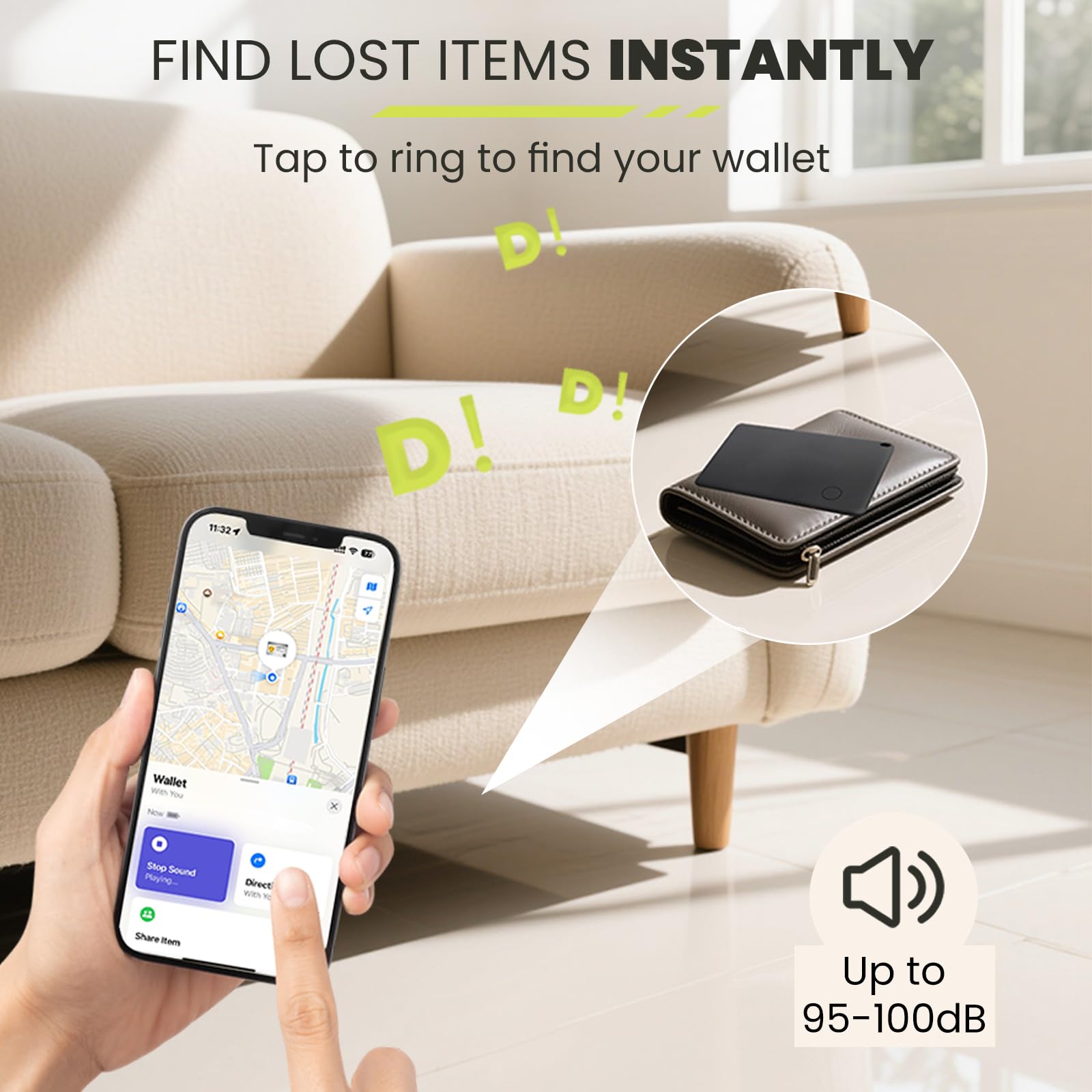 Scheda di monitoraggio del portafoglio compatibile con Find My, scheda di tracciamento Bluetooth per portafoglio, ultra sottile, ricarica wireless, cercatore di chiavi impermeabile e tracker