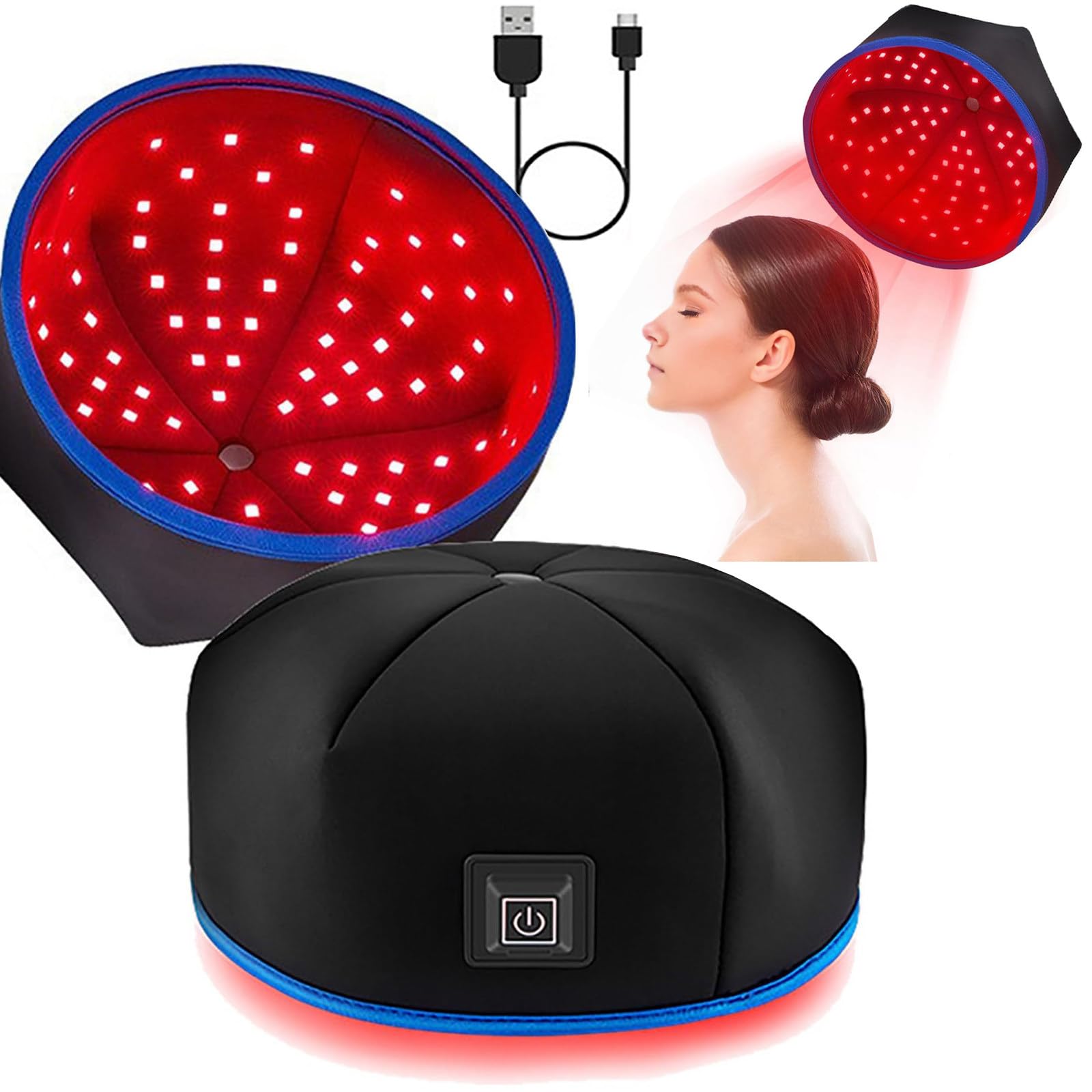 Bonnet de luminothérapie lumière rouge 660nm 850nm anti-pellicules unisexe
