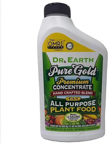 Dr. Earth Pure Gold - Alimento líquido multiusos para plantas, concentrado de 24 onzas