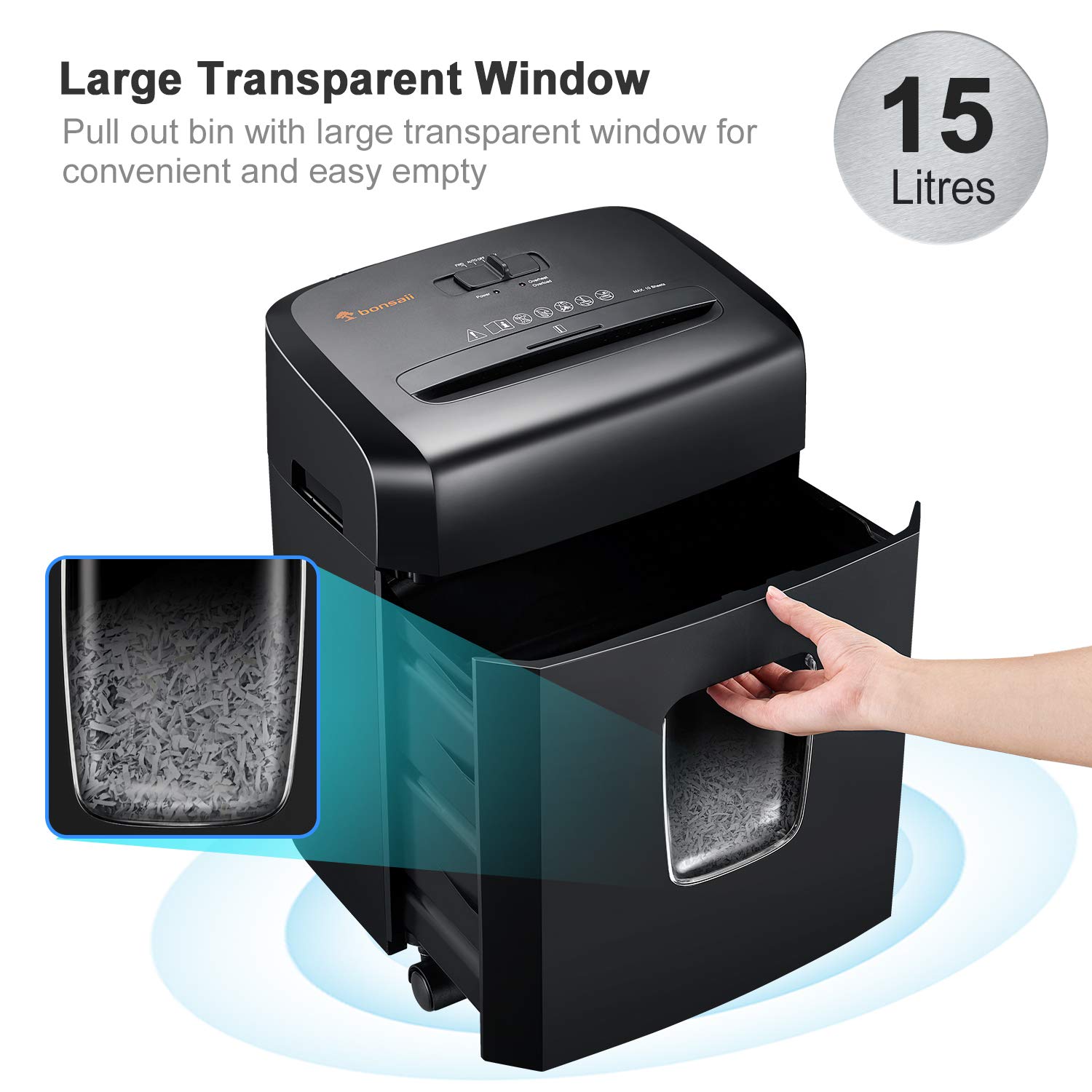 Bonsaii Heavy Duty CrossCut Paper Shredder, 10Sheet Shredder for Home