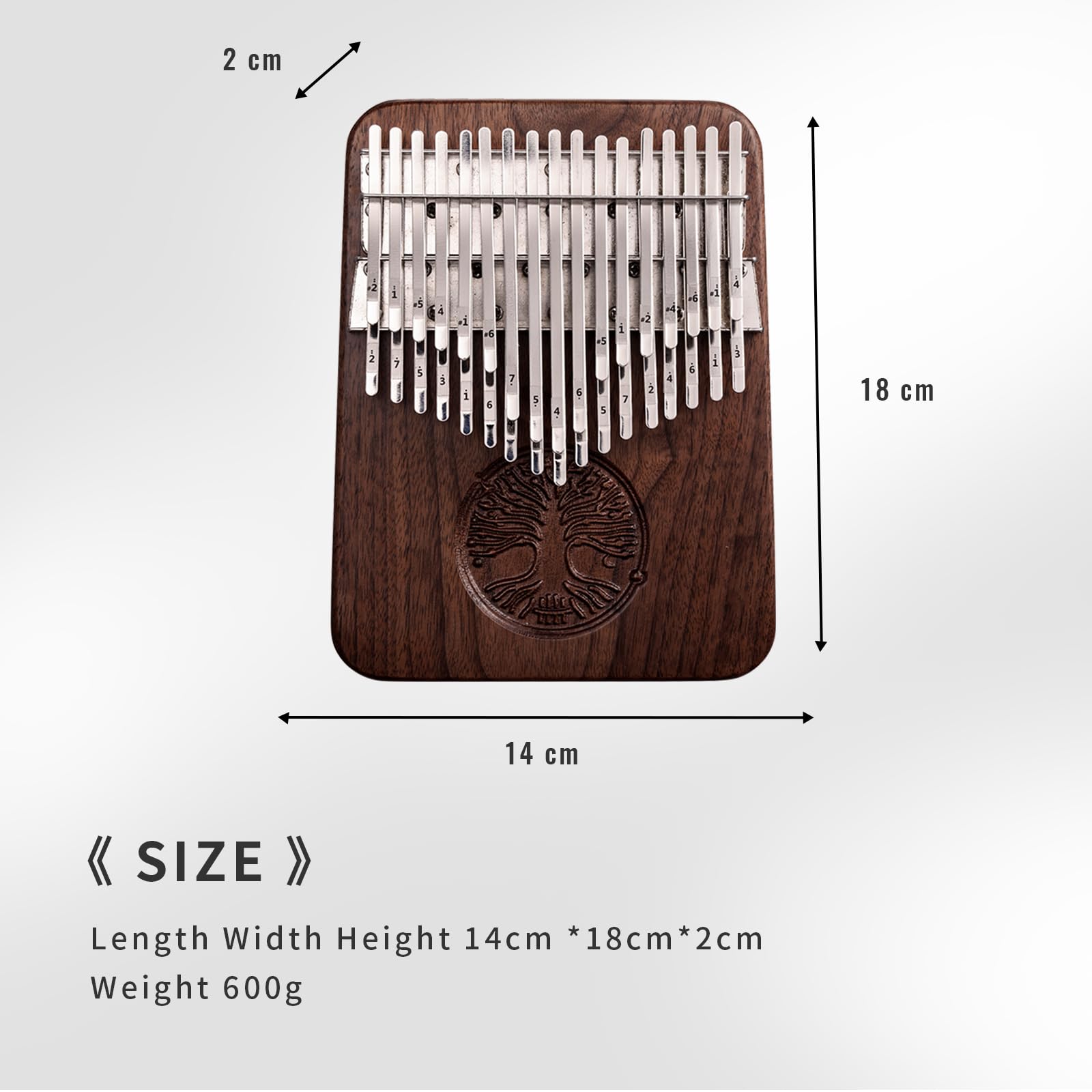 Kalimba Professionale a 34 Chiavi - Cromatica a Doppio Strato Con Tavola Armonica in Legno Massello - Tono Etereo Con Risonanza Sostenuta