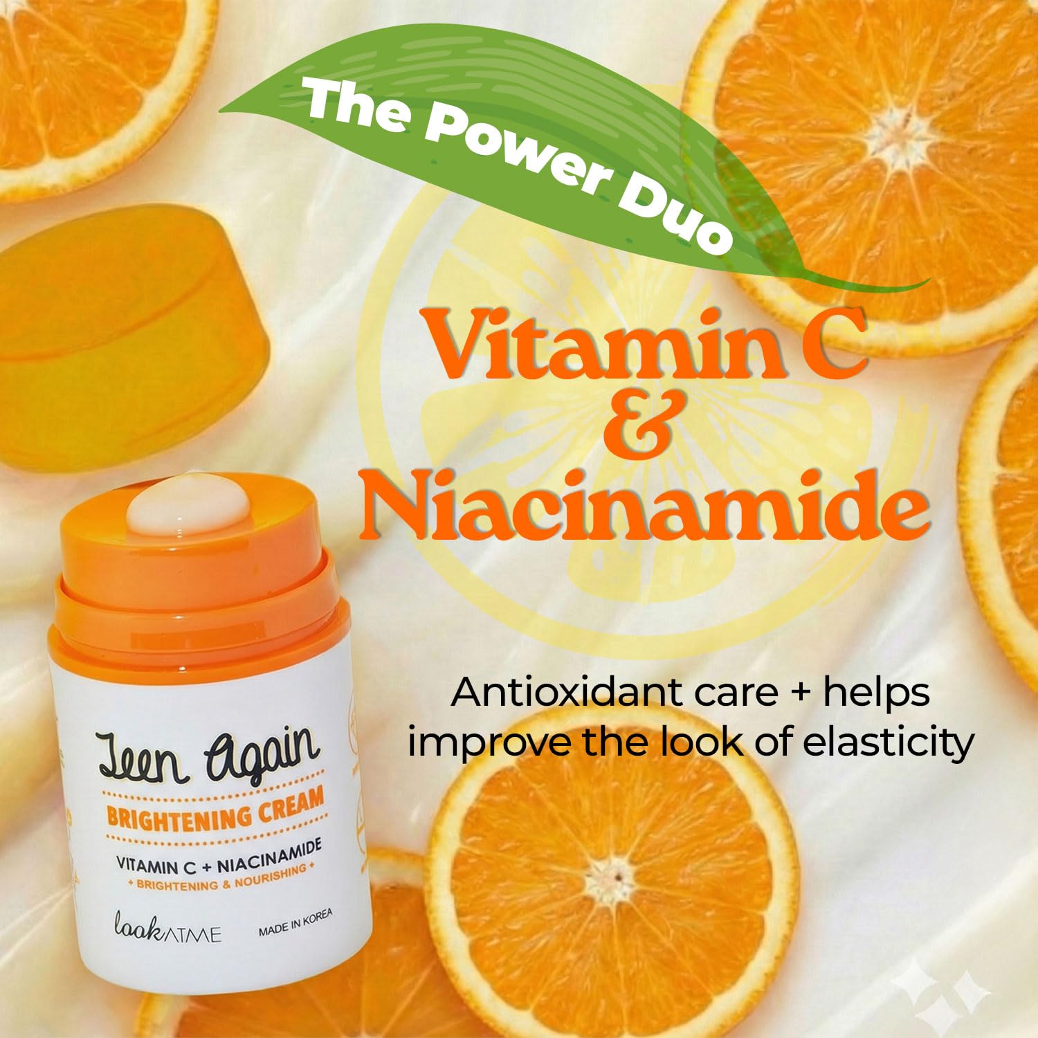 Look At Me Teen Again Vitamin C Brightening Face Cream – Niacinamide & Hyaluronic Acid Moisturizer for Dull Skin, Uneven Skin Tone & Radiant-Looking Skin – Korean Face Cream, 1.69 fl oz