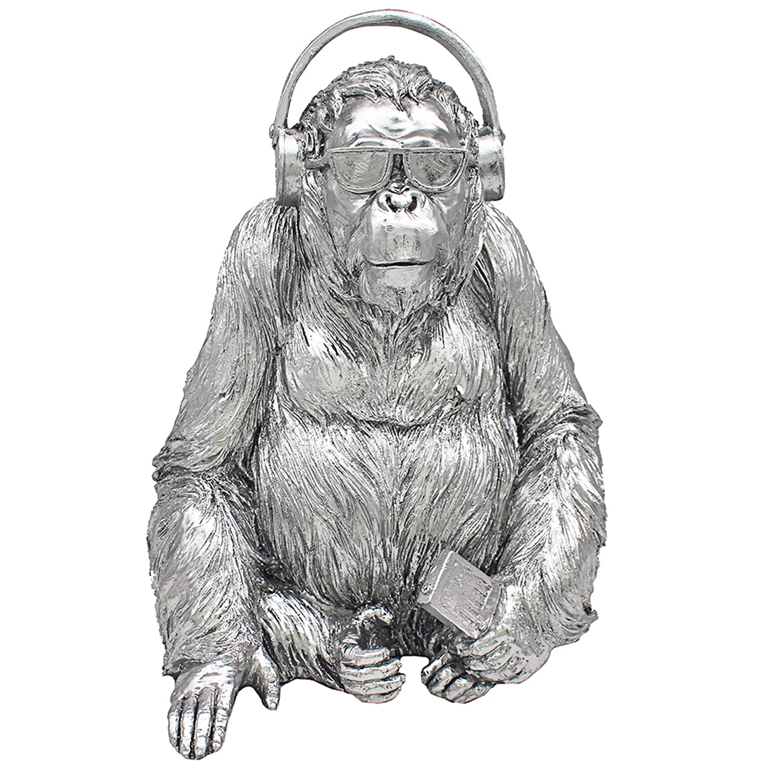 Lesser & Pavey Silver Art Gorilla Music Ornament