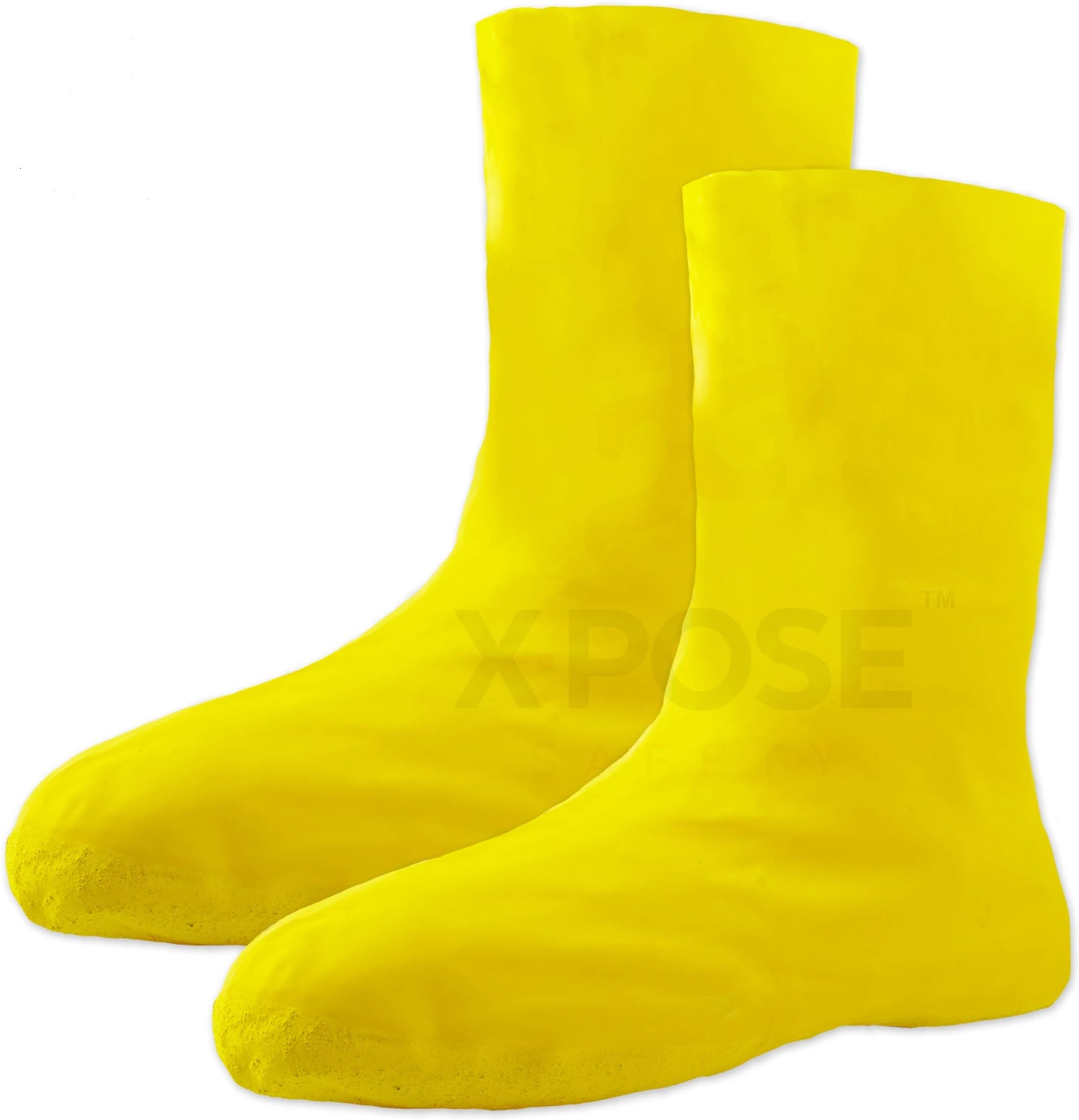 Hazmat Boot and Shoe Covers For Hazardous Materials - Explosives, Gases, Flammable Liquids, Peroxide and More โ Large Yellow 12" Over the Shoe Protectors - by Xpose Safety