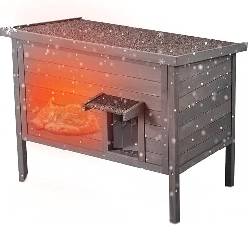 VEVOR Outdoor Cat House Weatherproof, Feral Cat Shelter for Multiple
