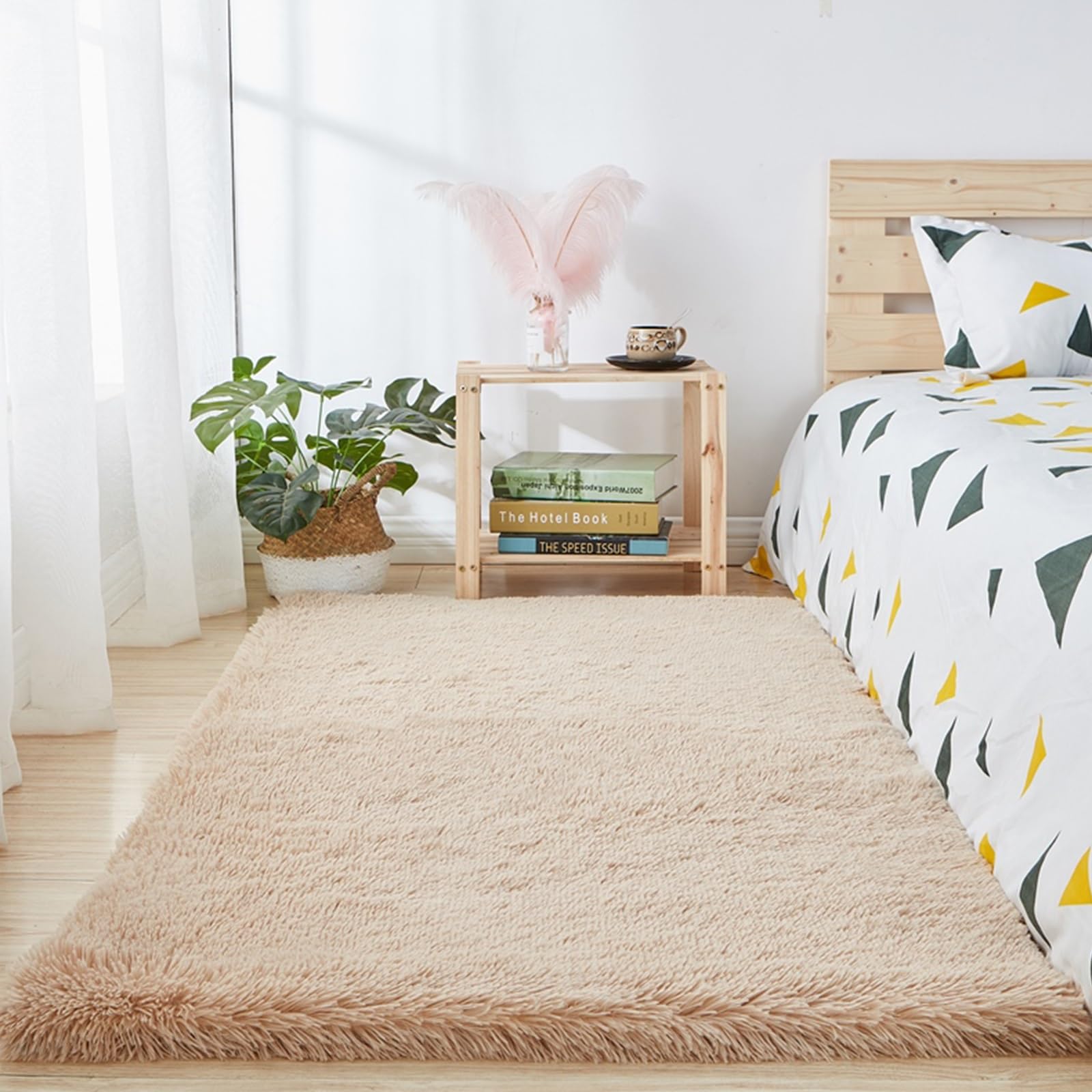 XUEDNGM Alfombras de Área Alfombras Salon 220 x 300 cm Modernas Pelo Largo Lavables, Suave, Esponjosa, Antideslizante Alfombra Moderna Mullida Alfombras de Salon Lavable para Salón, Beige