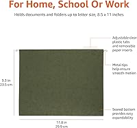 Vista 7 de Yaxa Basics Carpetas organizadoras colgantes para archivar eficientemente, resistentes, pestañas ajustables, tamaño carta, paquete de 25