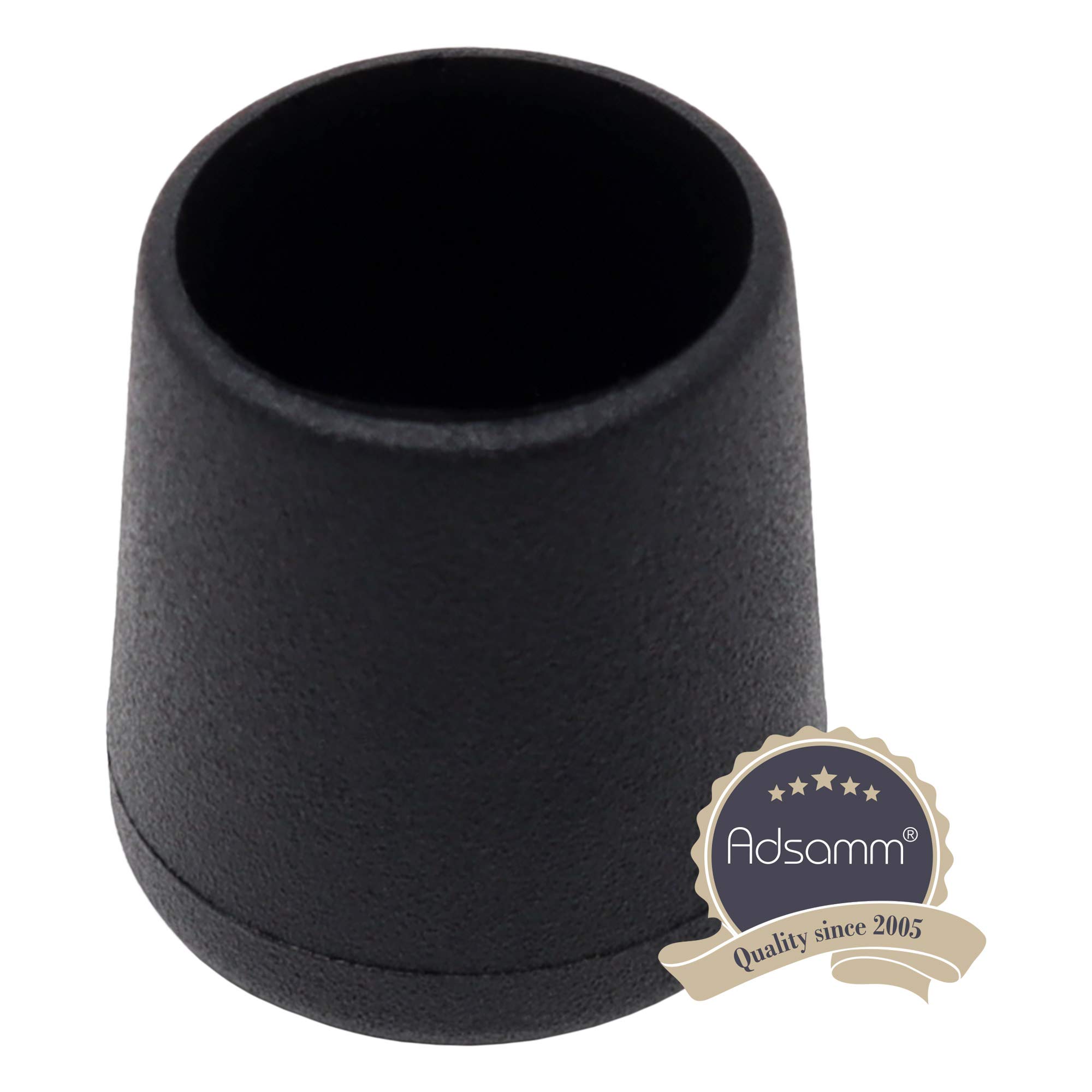 Adsamm® 100 x Tapas para Patas de Silla/Negro/diámetro 21-23 mm/Redondo/Tapas Protectoras para Patas de Silla/Tapas de Tubo para Patas Redondas de sillón