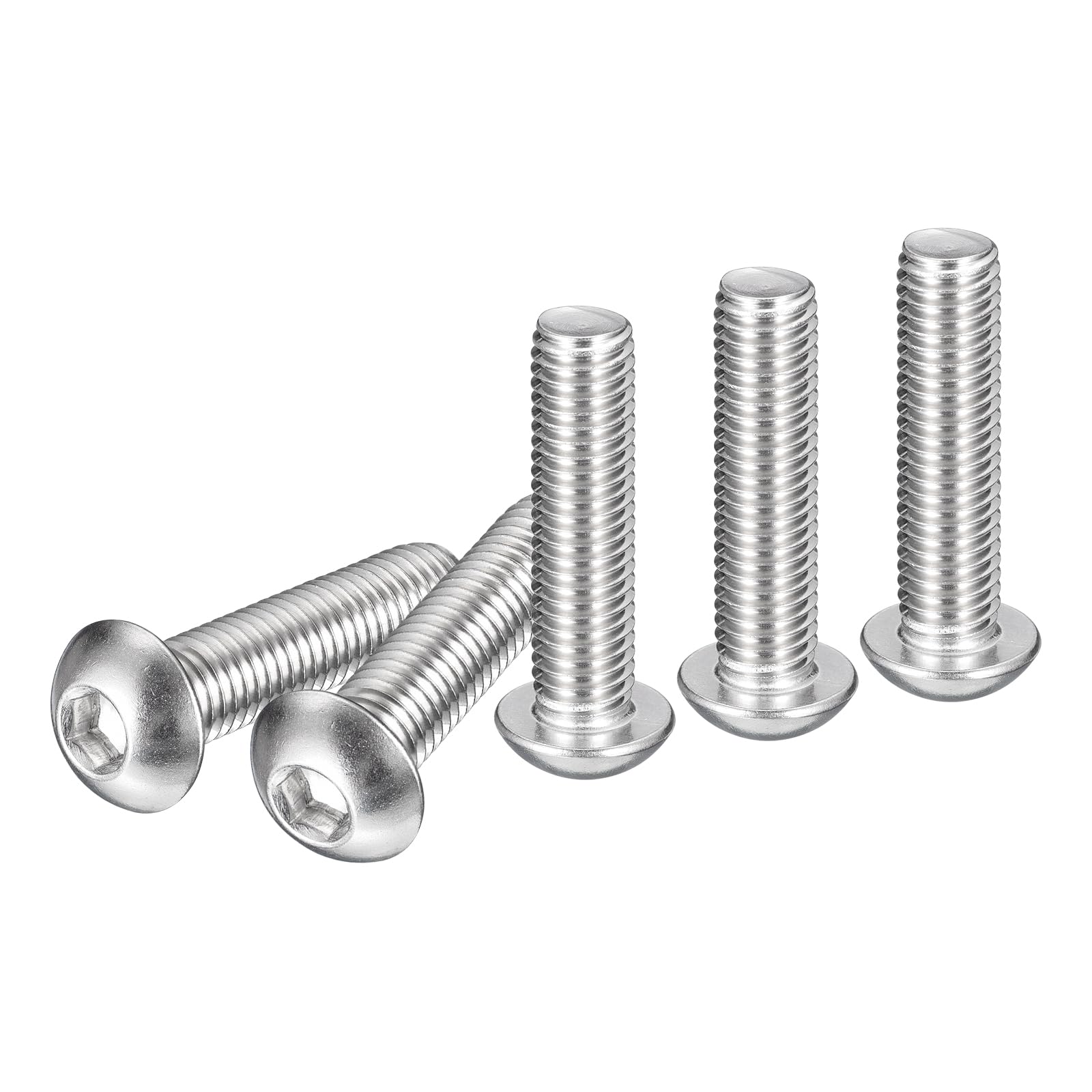 DTGN M10-1.5x40mm Button Head Socket Cap Screws - 10Pack - Good for Machine - 304 Stainless Steel 18/8 - Hex Drive Full Thread Fasteners