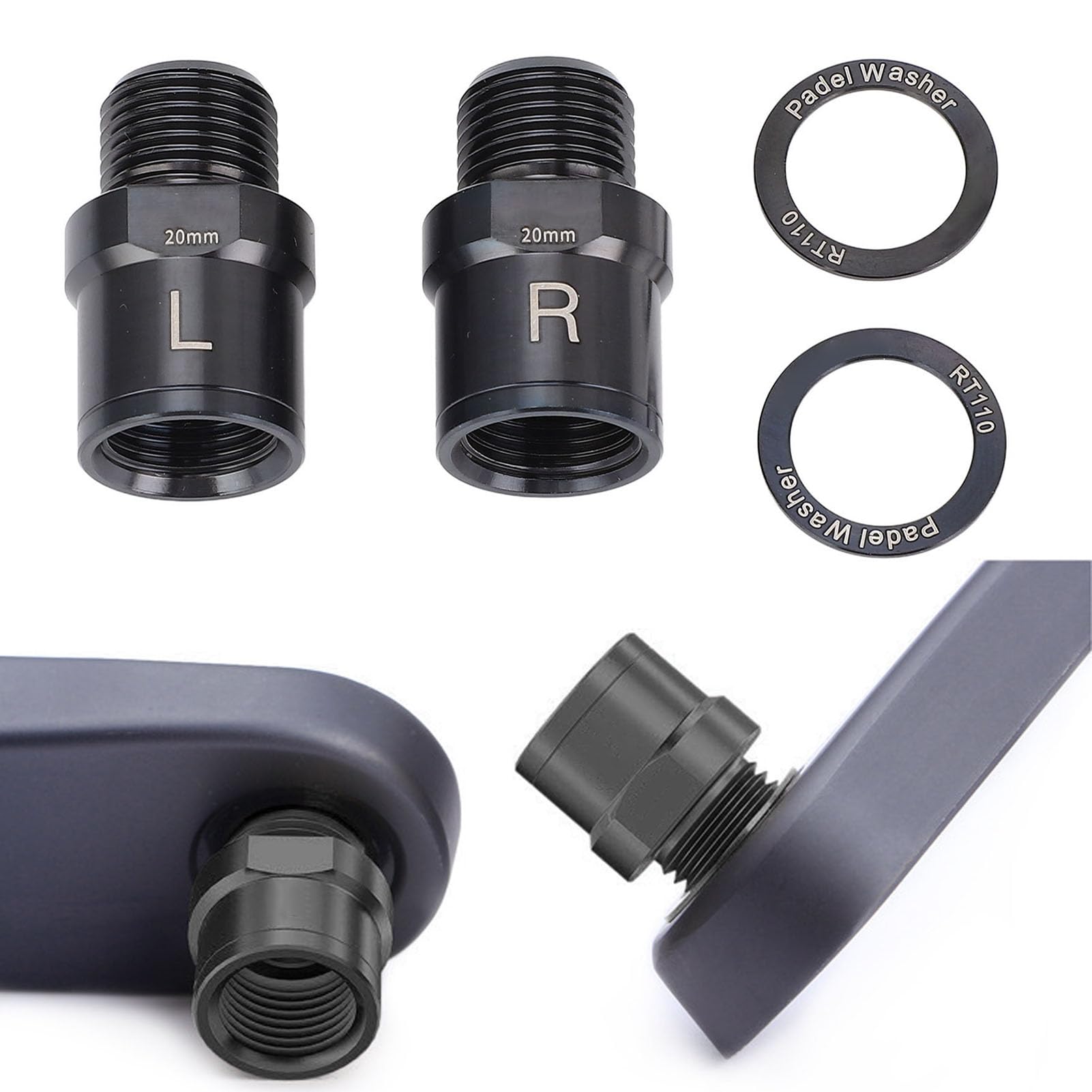 Extensores de Pedal, 2 Piezas Extensión de Pedal de Aleación de Titanio de 20 mm para Bicicleta