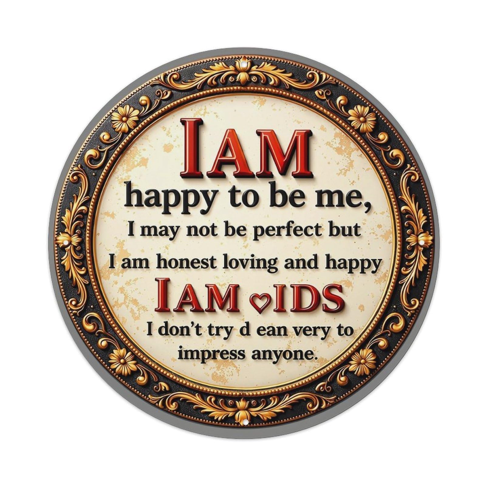 Jdyansheng Vintage I Am Happy To Be Me Tin Sign Metal Poster Metal Signs For Home Man Cave Bar Cafe Kitchen Laundry Room Wall Decorations 8X8 Inches
