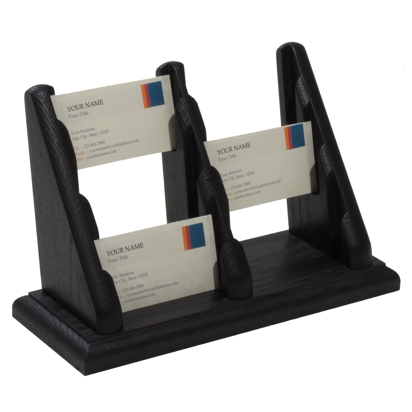 Madera Mallet 6 Bolsillos encimera Business Card Holder