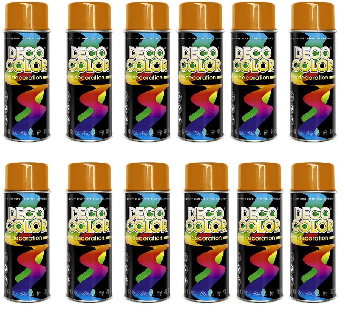 Saver pack of 12 DC paint spray glossy 400ml according to RAL