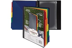 Samsill 5 Pocket Folders with Dividers and Zipper Pouch