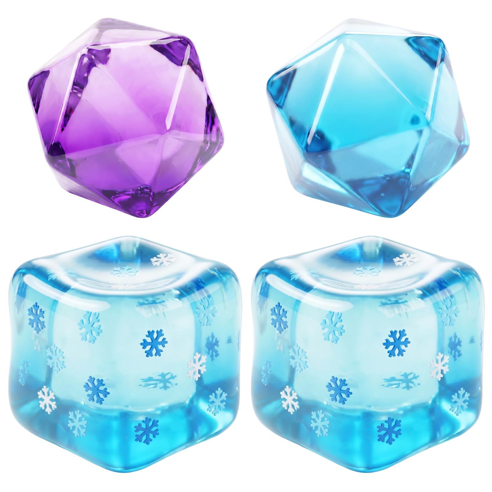 RZCOMP Ice Cube Squishy,Squishy Cube Squeeze Toy,Slow Rise Ice Cube Stress Ball Squishy Toys Gift for Adults & kids 4PCS