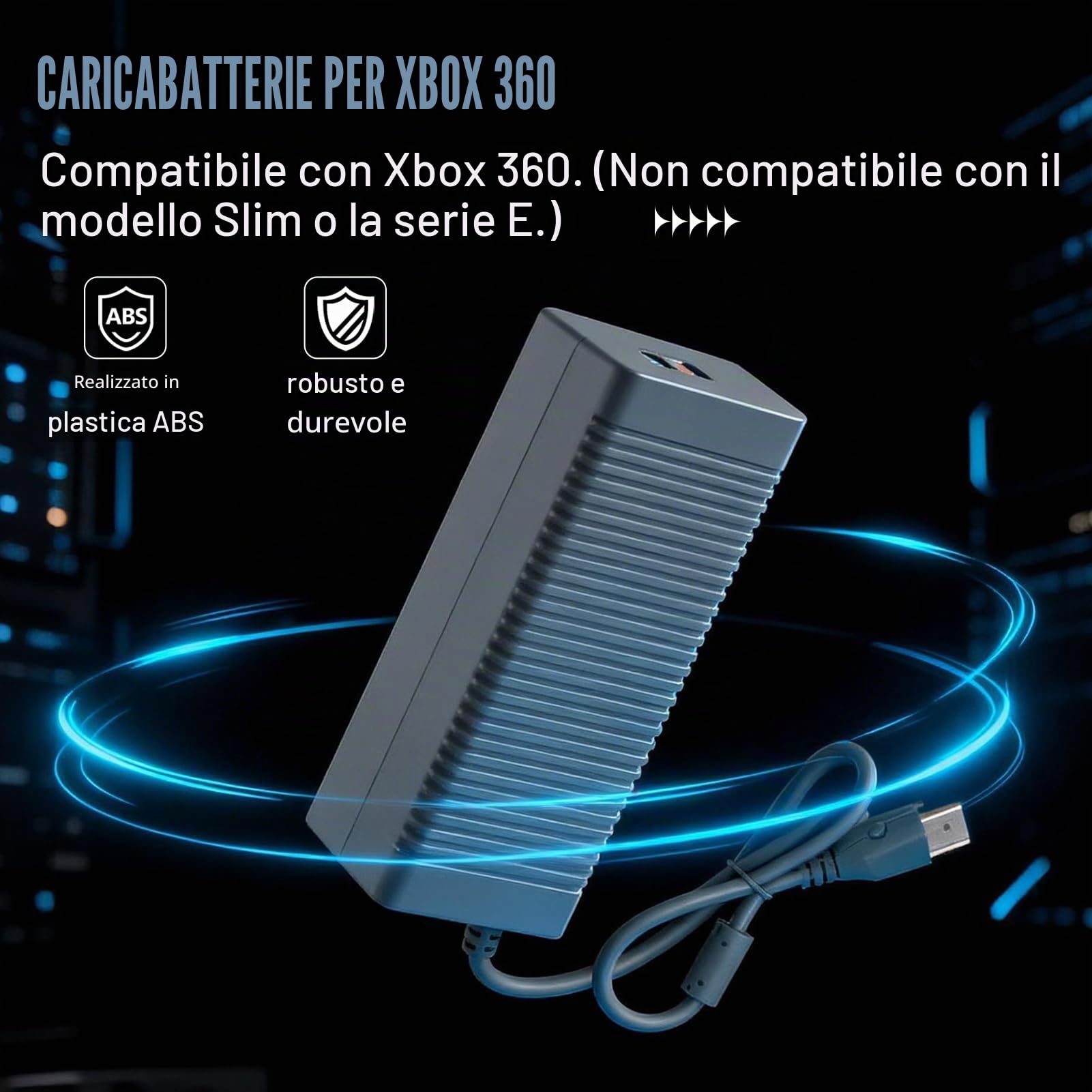 Alimentatore Universale per Console di Gioco con Cavo di Alimentazione - Compatibile con Xbox 360 e Altre Console, Adattatore di Ricarica per One e Modelli Simili