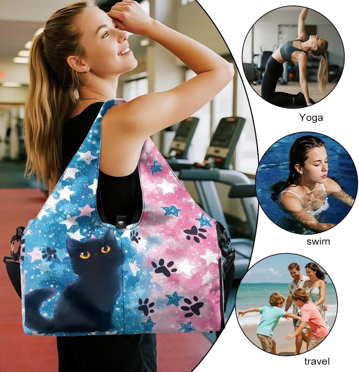 Gym Bag for Women Sports Travel Duffel Bags with Shoe Laptop Compartment for Travel Office Beach Workout