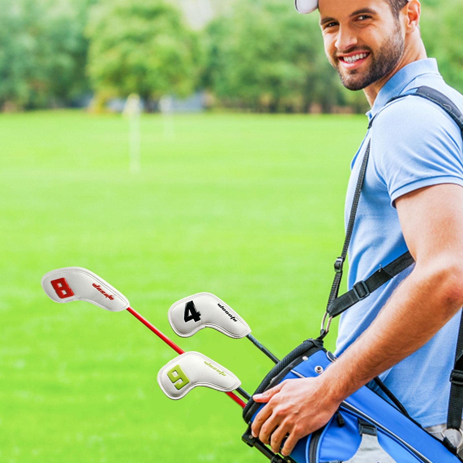 Fer Golf - Couvre-Chefs Fer Golf étanches Couvre- | Évitement Collision Reliure étendu Protection Anti-Rayures en Cuir PU pour Club f